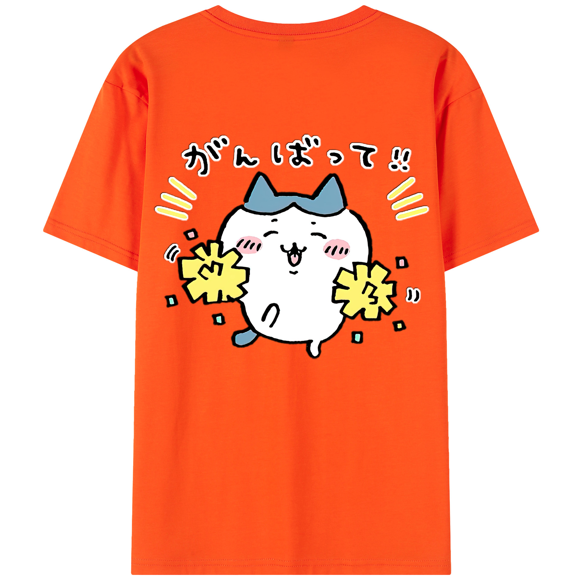 （画像用） ちいかわ ハチワレ Chii-kawa hachiware 綿100％半袖Tシャツ（背面プリント）