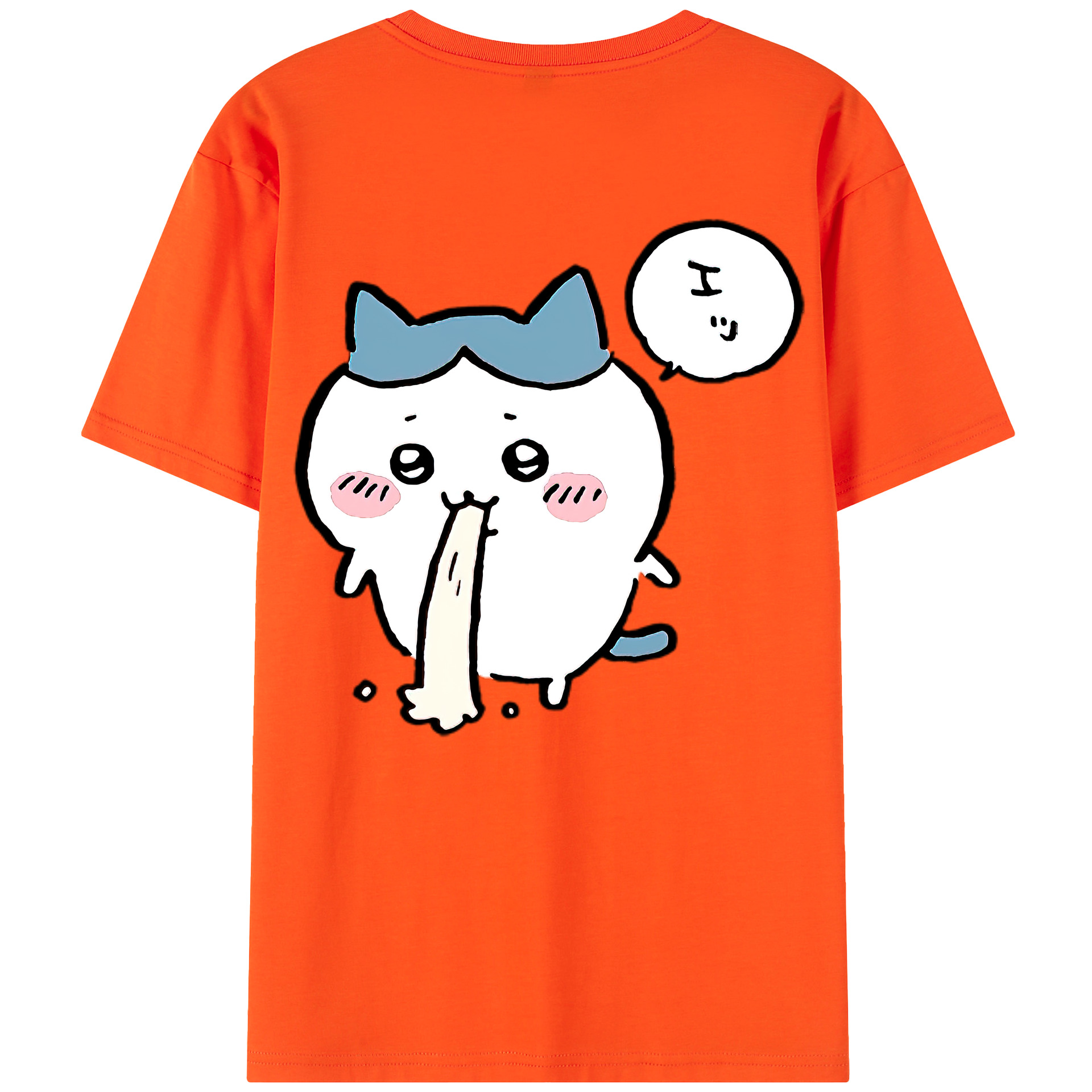 （画像用） ちいかわ ハチワレ Chii-kawa hachiware 綿100％半袖Tシャツ（背面プリント）