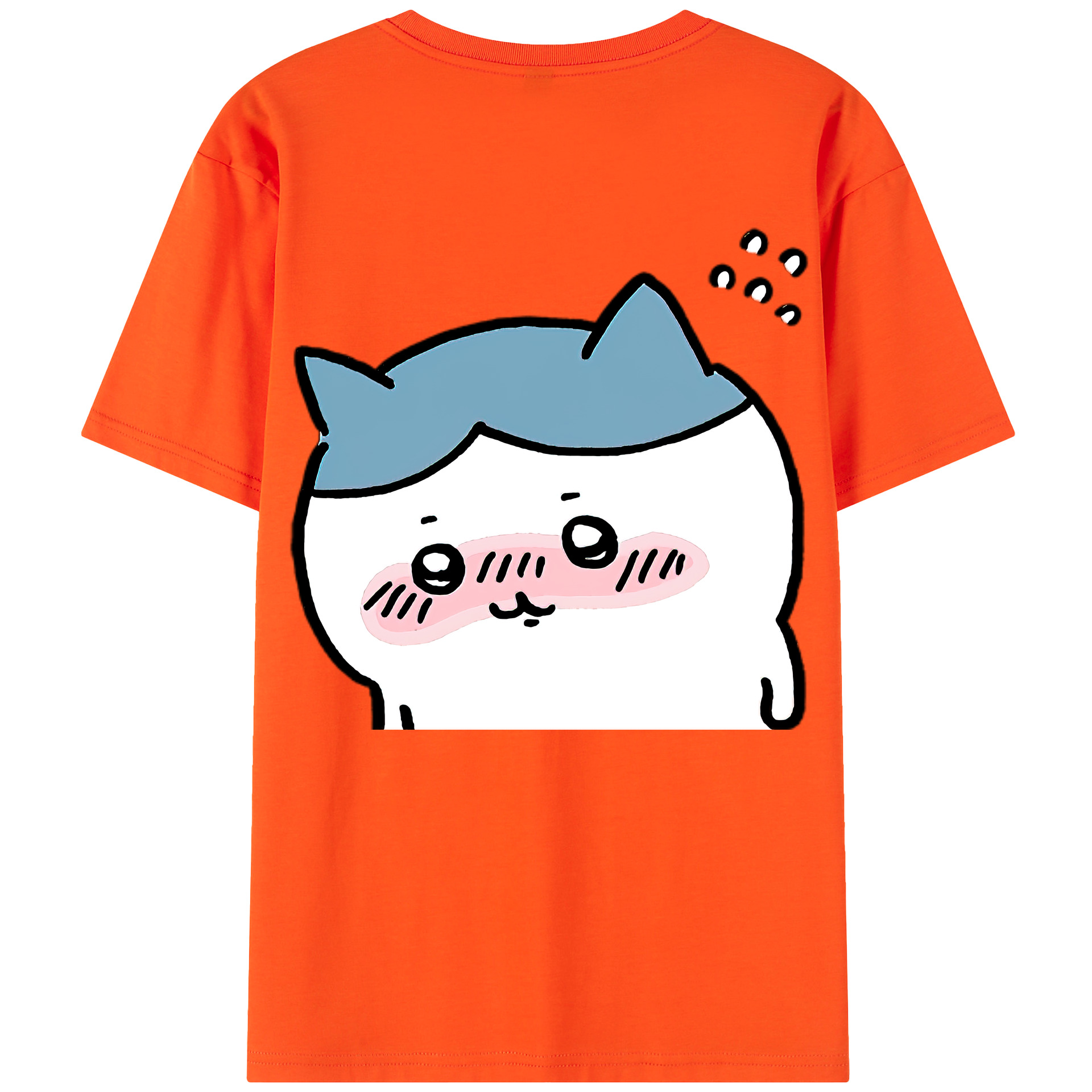 （画像用） ちいかわ ハチワレ Chii-kawa hachiware 綿100％半袖Tシャツ（背面プリント）
