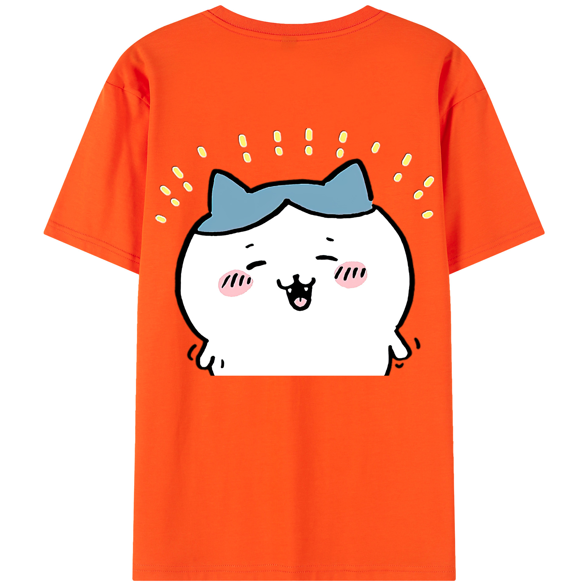（画像用） ちいかわ ハチワレ Chii-kawa hachiware 綿100％半袖Tシャツ（背面プリント）