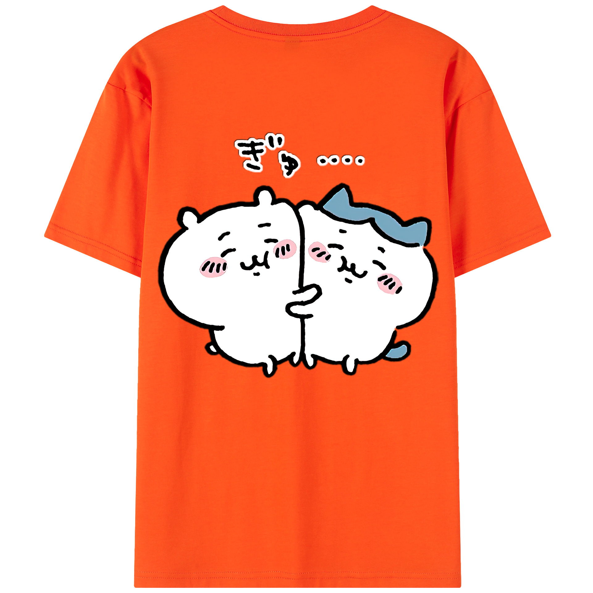 （画像用） ちいかわ ハチワレ Chii-kawa hachiware 綿100％半袖Tシャツ（背面プリント）