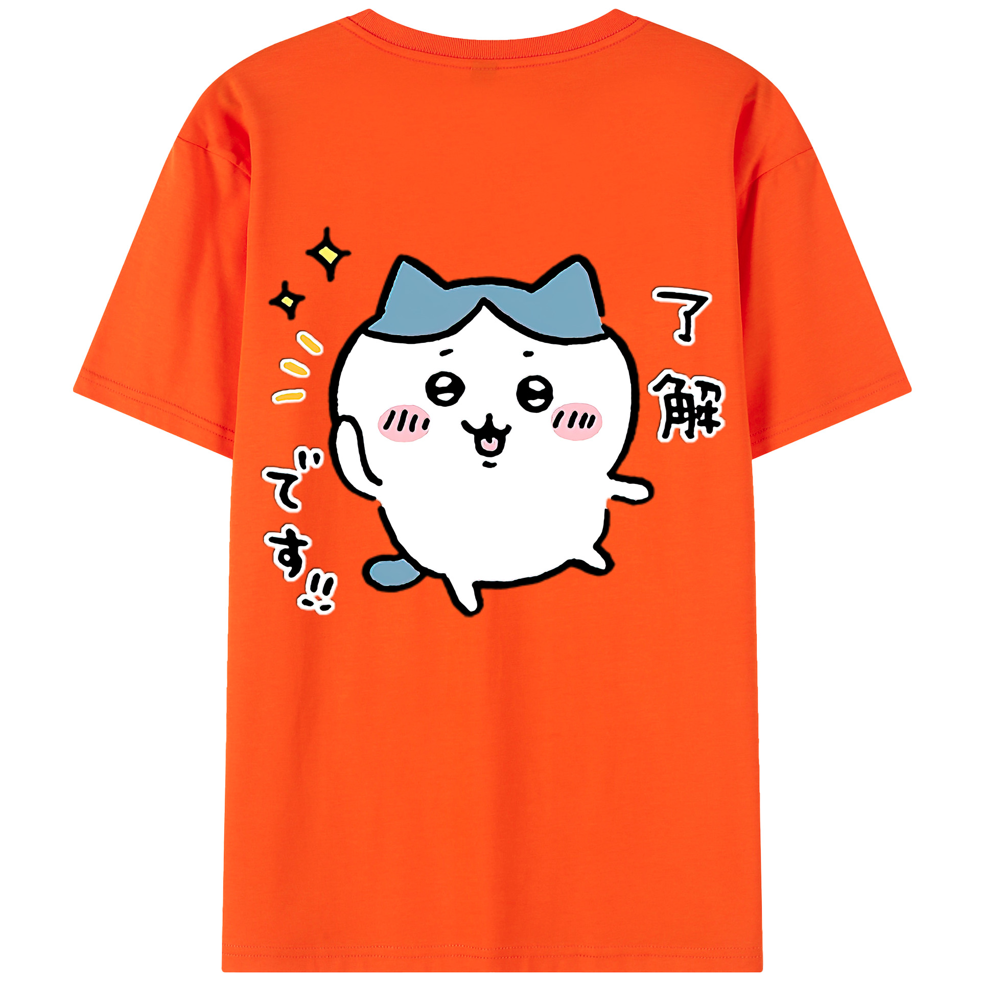 （画像用） ちいかわ ハチワレ Chii-kawa hachiware 綿100％半袖Tシャツ（背面プリント）