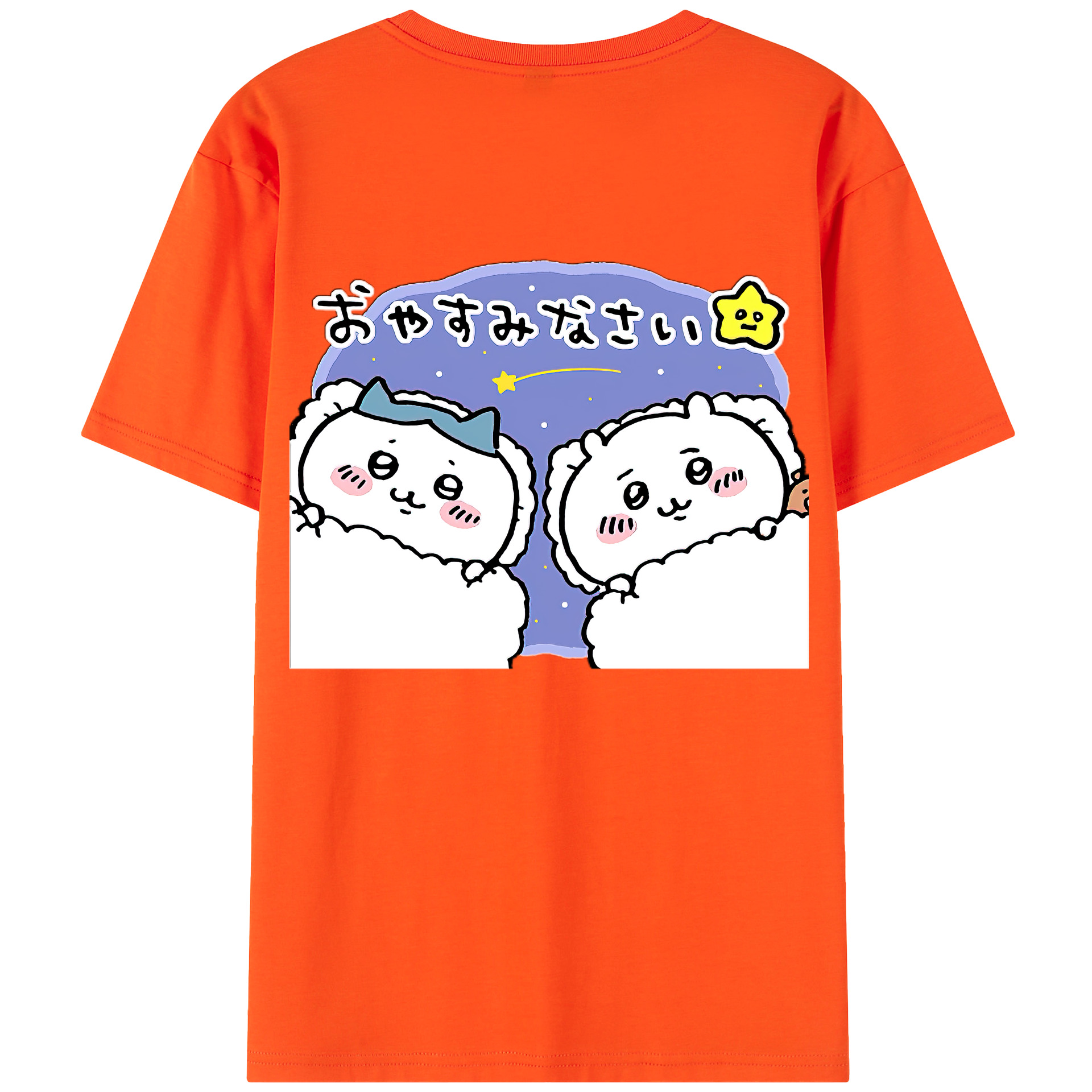 （画像用） ちいかわ ハチワレ Chii-kawa hachiware 綿100％半袖Tシャツ（背面プリント）