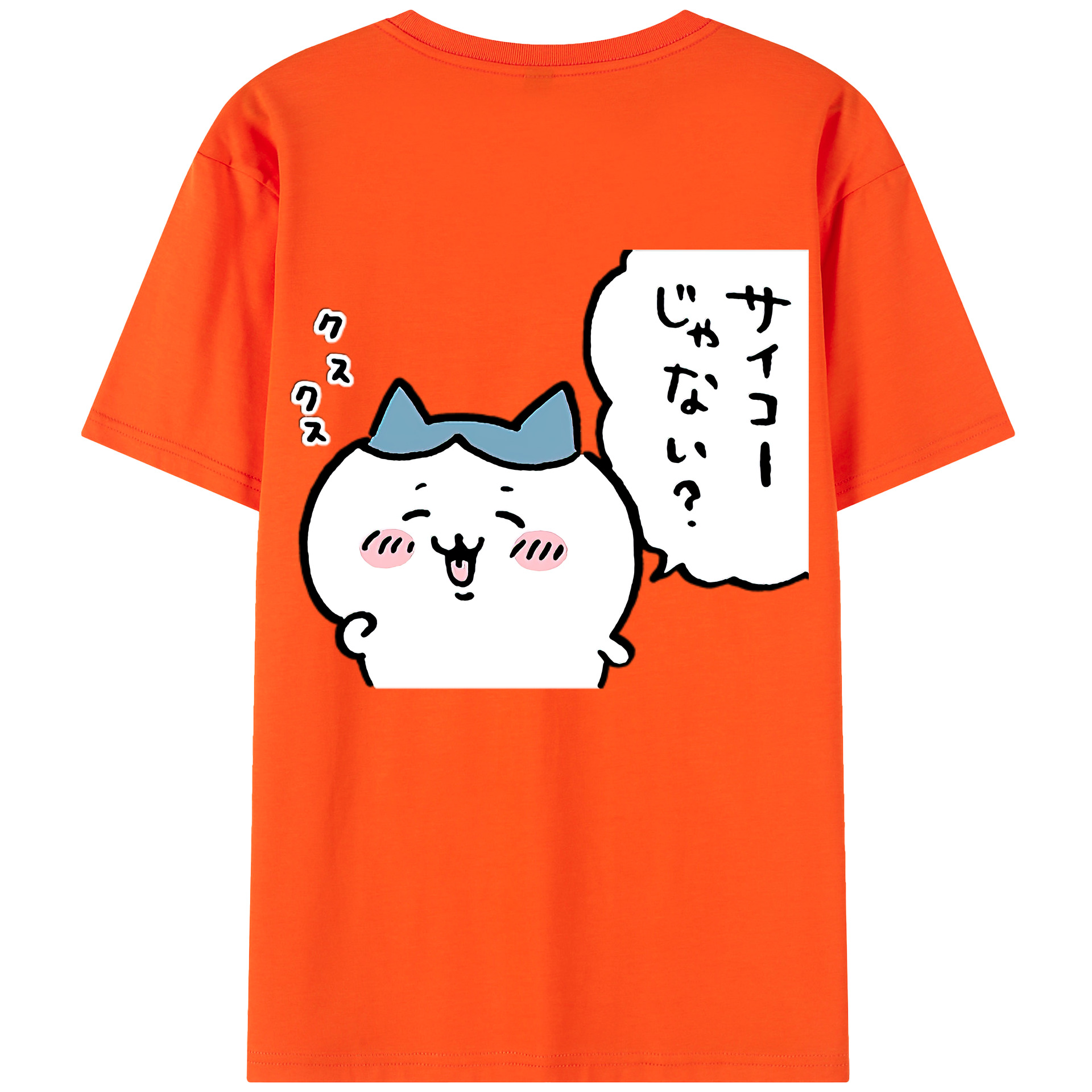 （画像用） ちいかわ ハチワレ Chii-kawa hachiware 綿100％半袖Tシャツ（背面プリント）