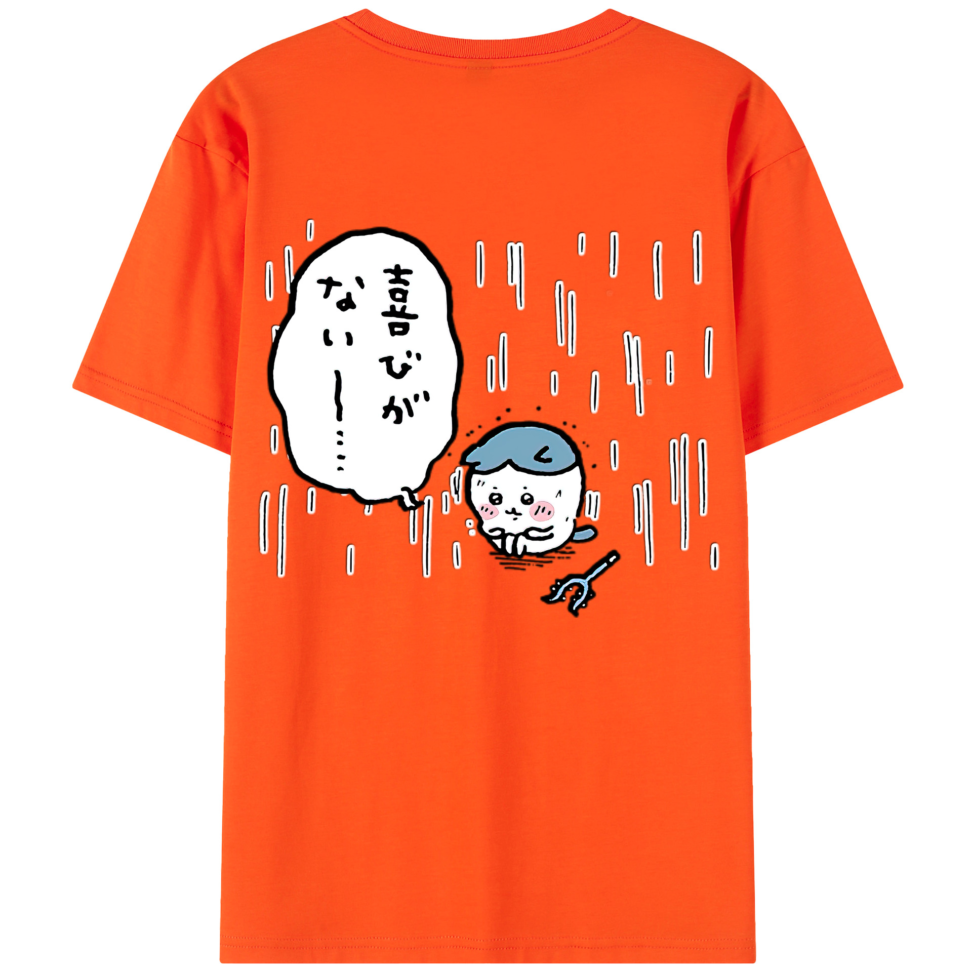 （画像用） ちいかわ ハチワレ Chii-kawa hachiware 綿100％半袖Tシャツ（背面プリント）