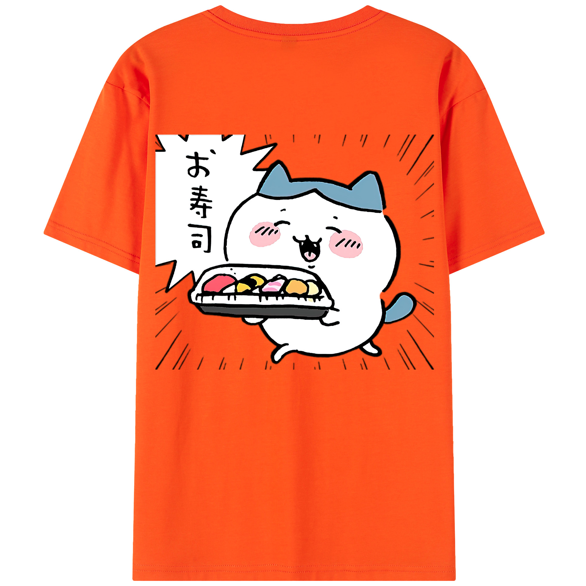 （画像用） ちいかわ ハチワレ Chii-kawa hachiware 綿100％半袖Tシャツ（背面プリント）