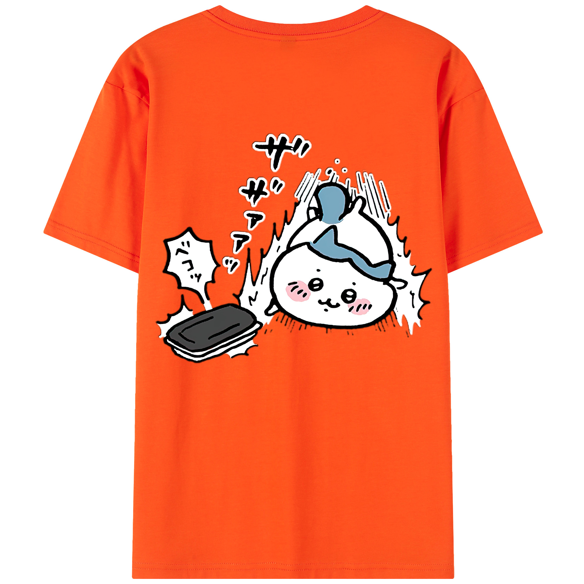 （画像用） ちいかわ ハチワレ Chii-kawa hachiware 綿100％半袖Tシャツ（背面プリント）