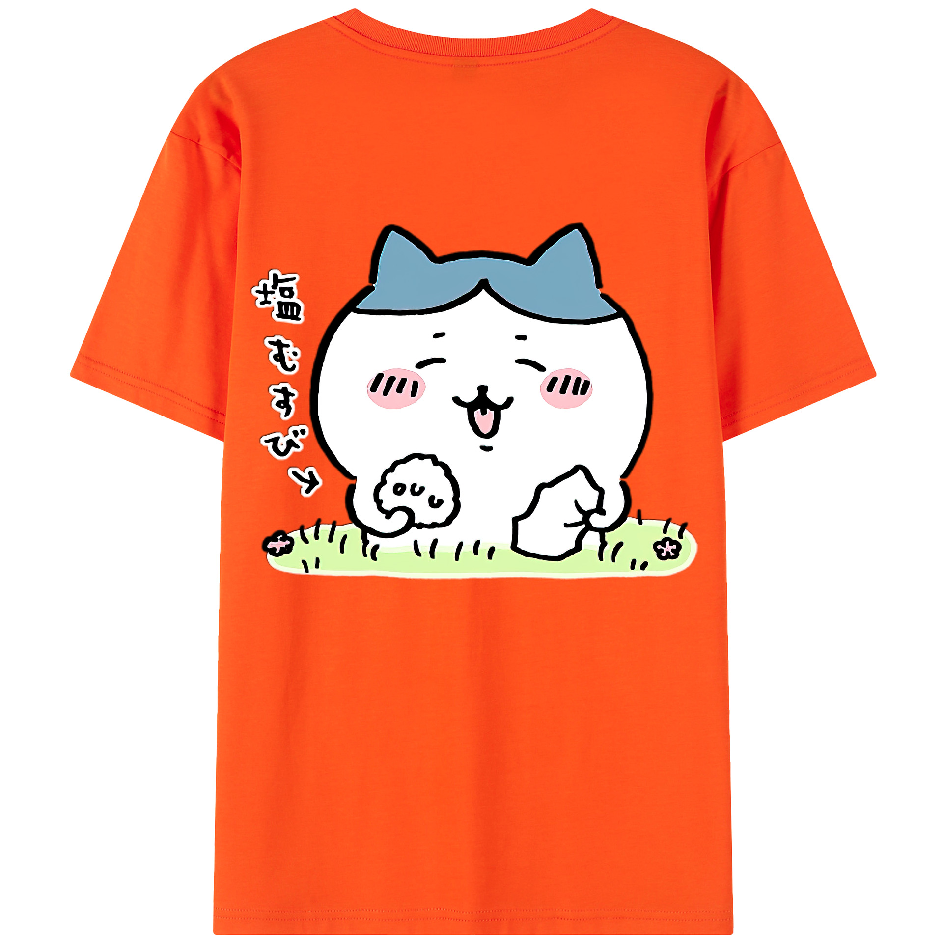 （画像用） ちいかわ ハチワレ Chii-kawa hachiware 綿100％半袖Tシャツ（背面プリント）
