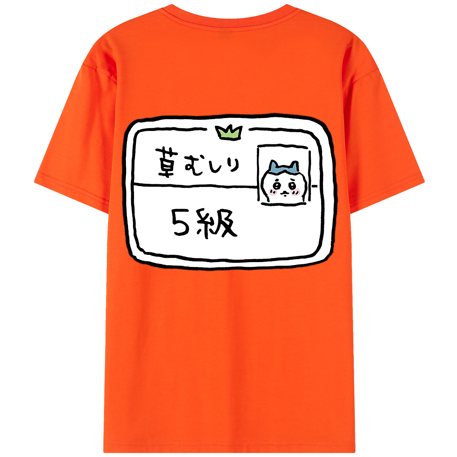 （画像用） ちいかわ ハチワレ Chii-kawa hachiware 綿100％半袖Tシャツ（背面プリント）