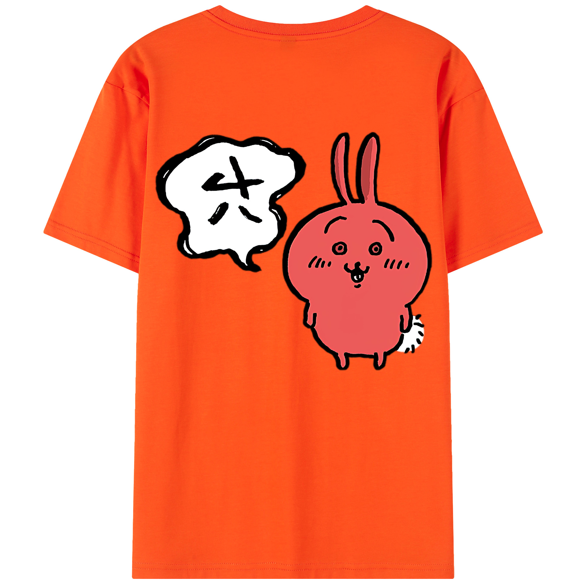 （画像用） ちいかわ ハチワレ Chii-kawa hachiware 綿100％半袖Tシャツ（背面プリント）