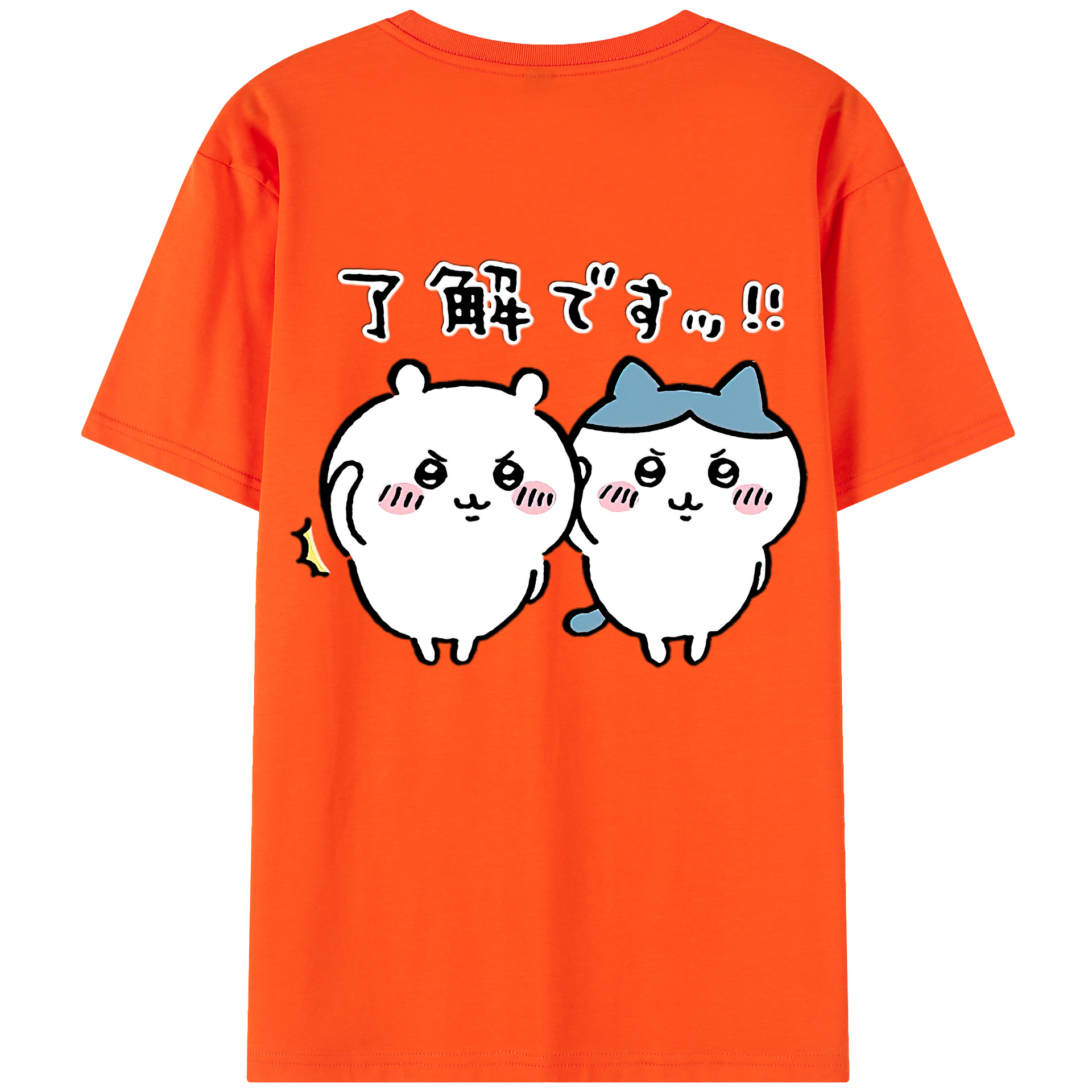 （画像用） ちいかわ ハチワレ Chii-kawa hachiware 綿100％半袖Tシャツ（背面プリント）