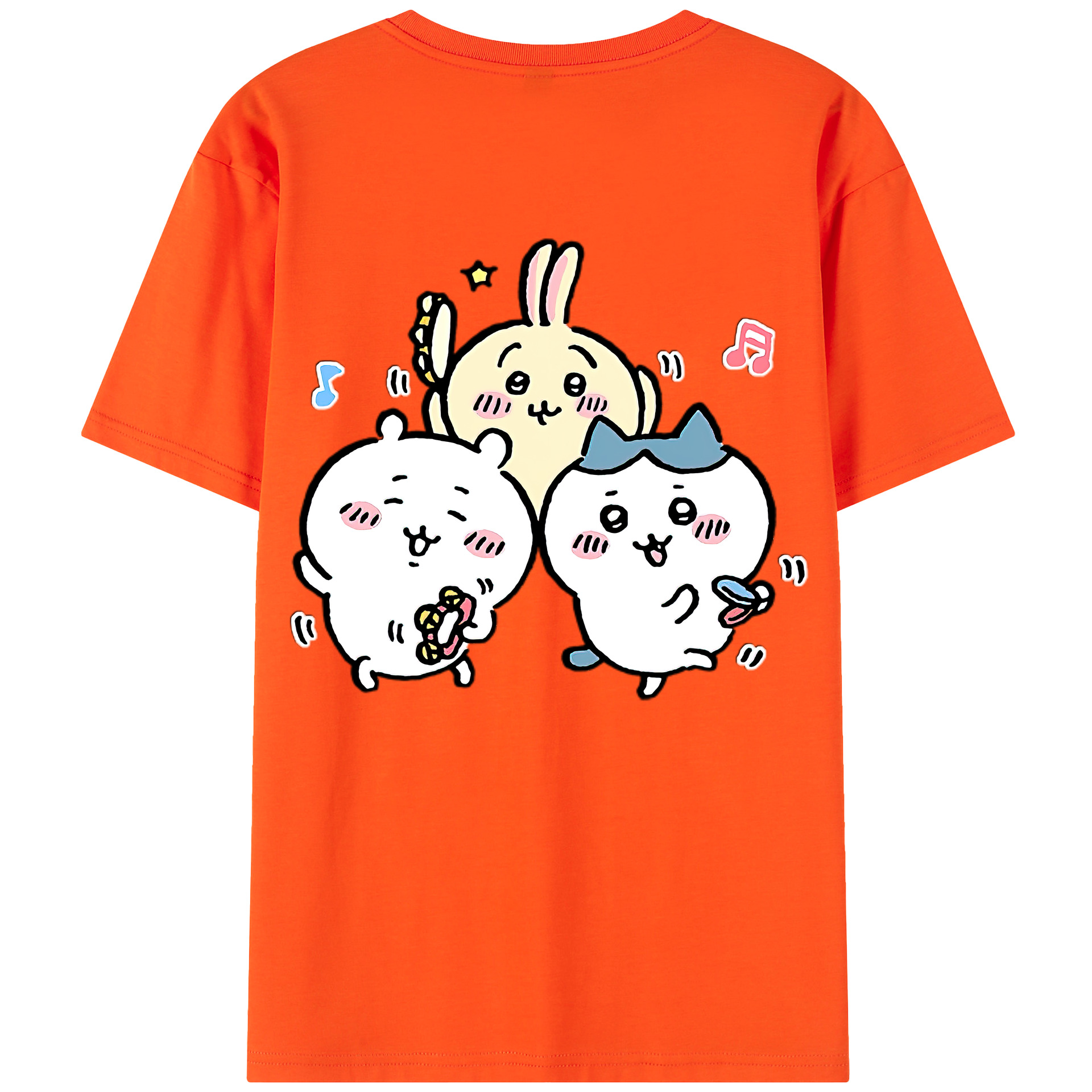 （画像用） ちいかわ ハチワレ Chii-kawa hachiware 綿100％半袖Tシャツ（背面プリント）