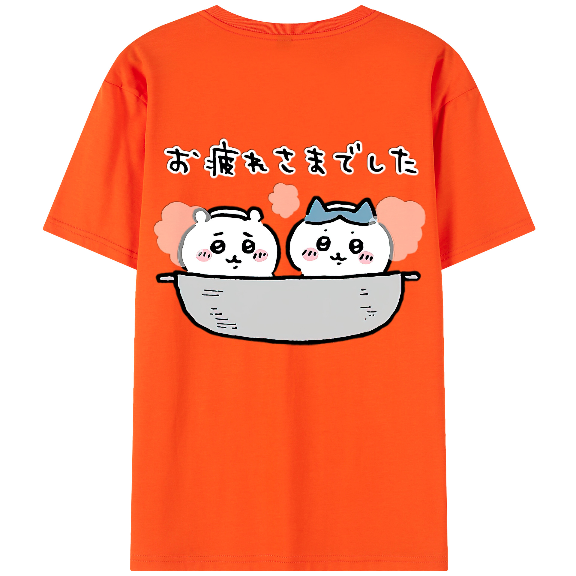 （画像用） ちいかわ ハチワレ Chii-kawa hachiware 綿100％半袖Tシャツ（背面プリント）