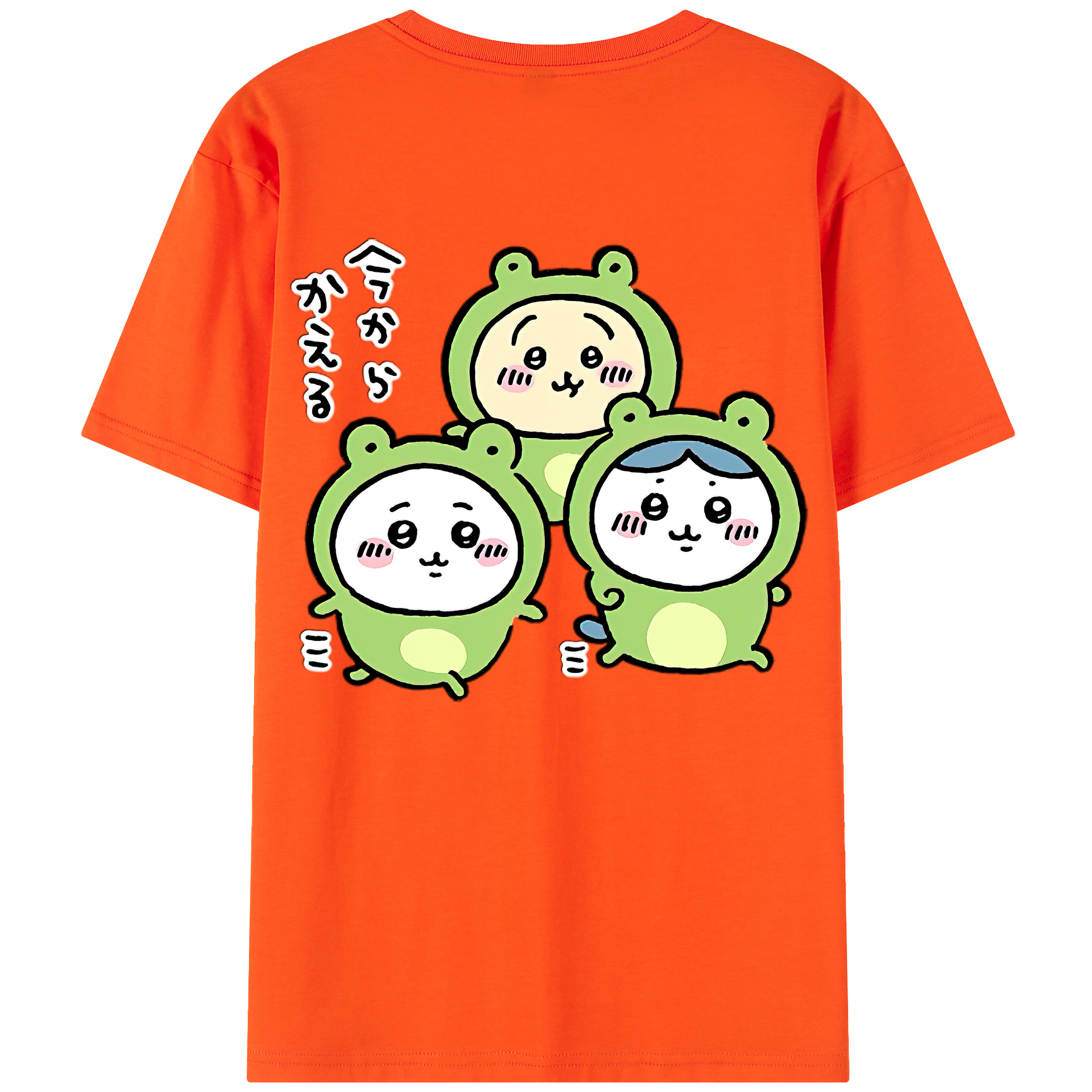 （画像用） ちいかわ ハチワレ Chii-kawa hachiware 綿100％半袖Tシャツ（背面プリント）