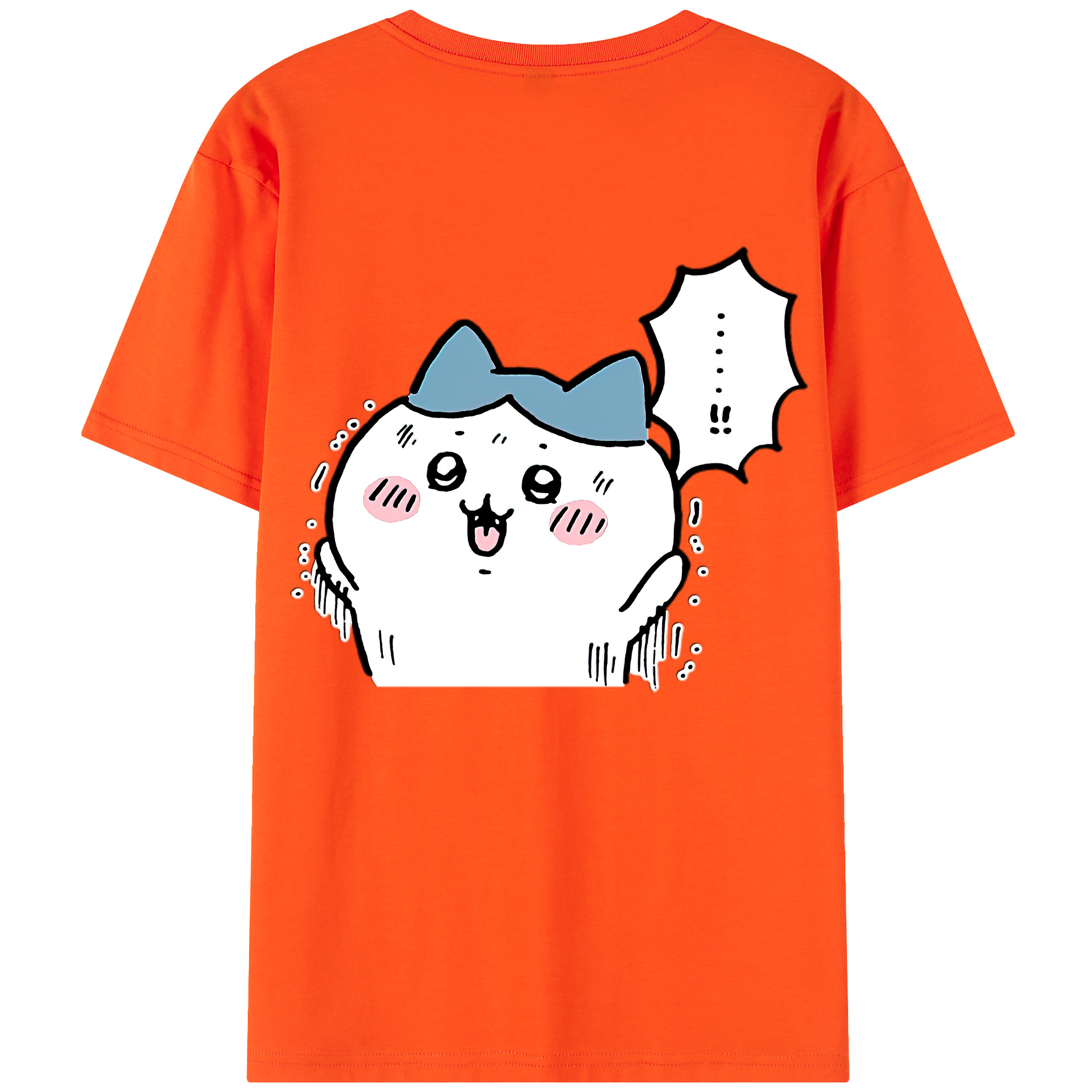（画像用） ちいかわ ハチワレ Chii-kawa hachiware 綿100％半袖Tシャツ（背面プリント）