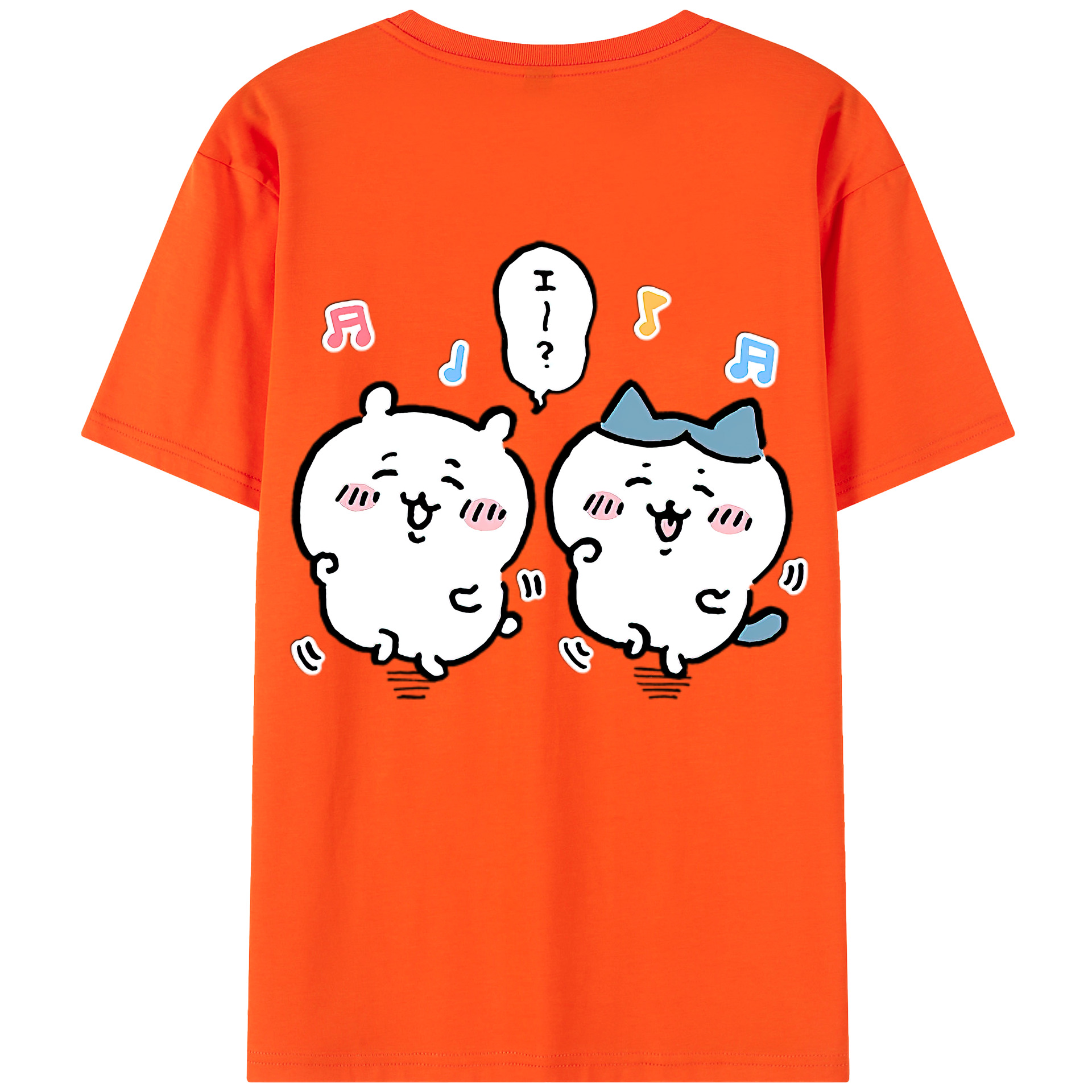 （画像用） ちいかわ ハチワレ Chii-kawa hachiware 綿100％半袖Tシャツ（背面プリント）