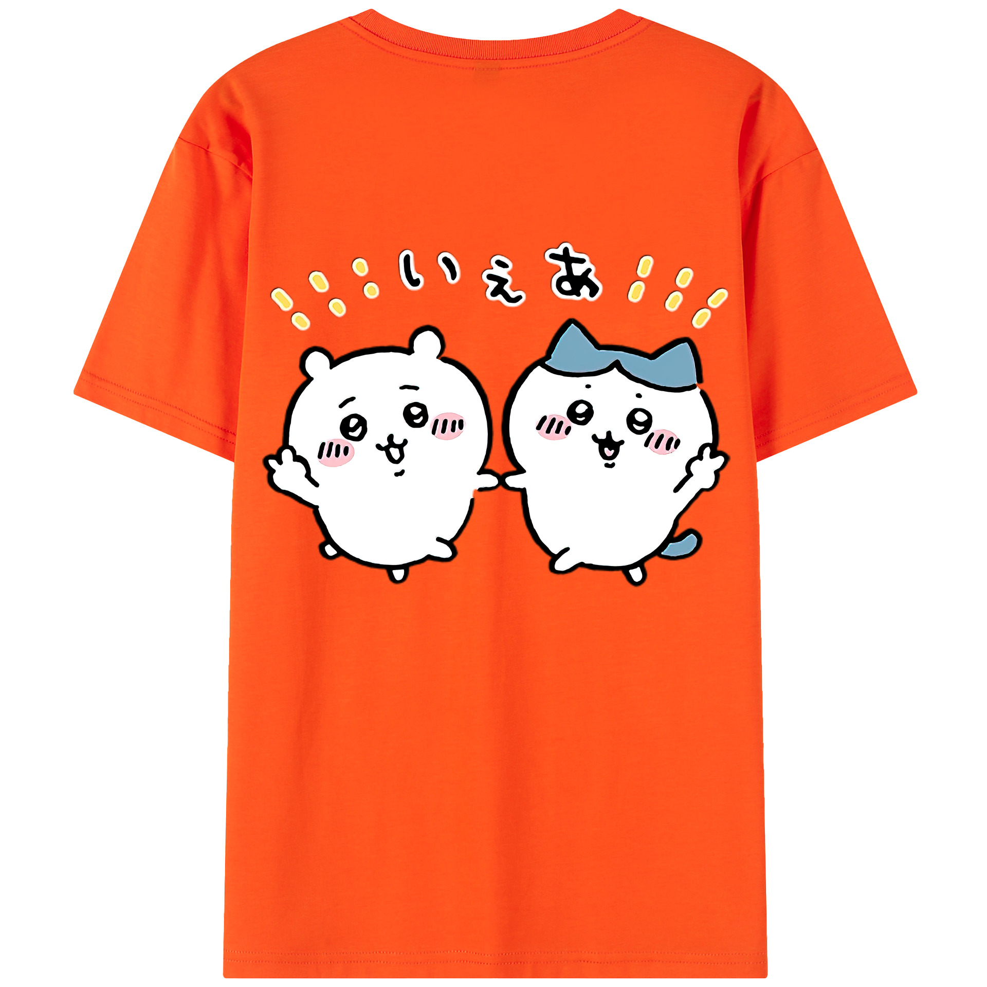 （画像用） ちいかわ ハチワレ Chii-kawa hachiware 綿100％半袖Tシャツ（背面プリント）