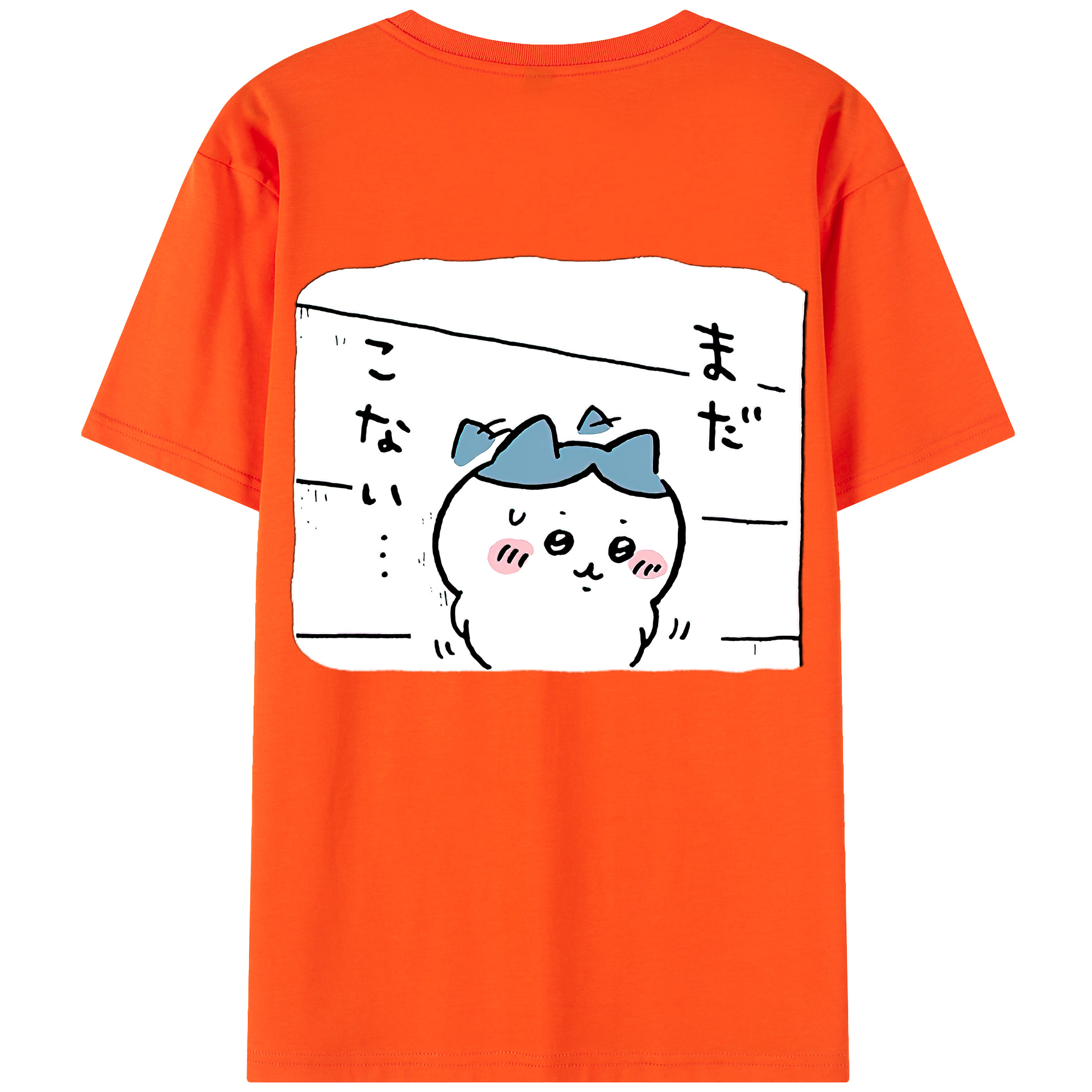 （画像用） ちいかわ ハチワレ Chii-kawa hachiware 綿100％半袖Tシャツ（背面プリント）