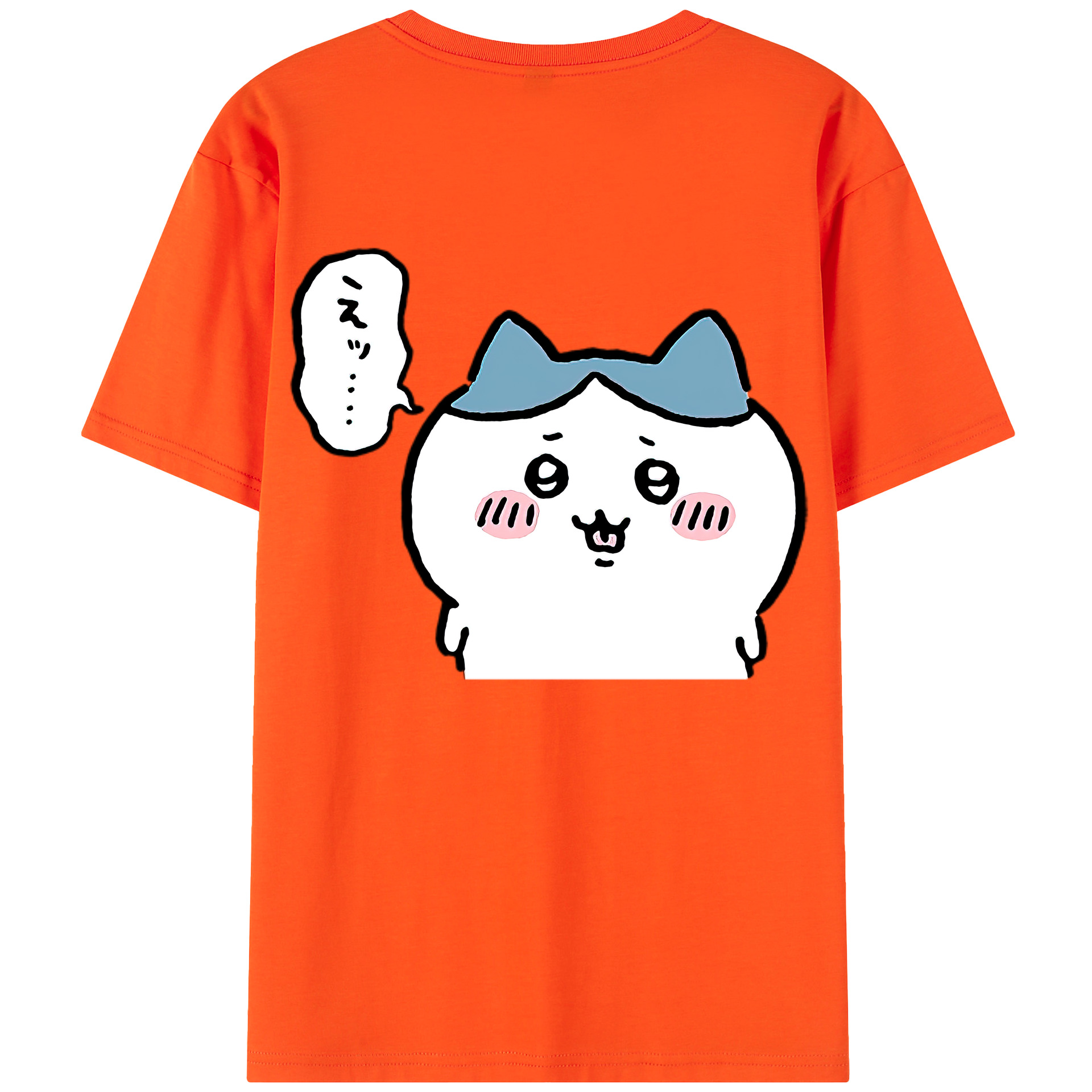 （画像用） ちいかわ ハチワレ Chii-kawa hachiware 綿100％半袖Tシャツ（背面プリント）