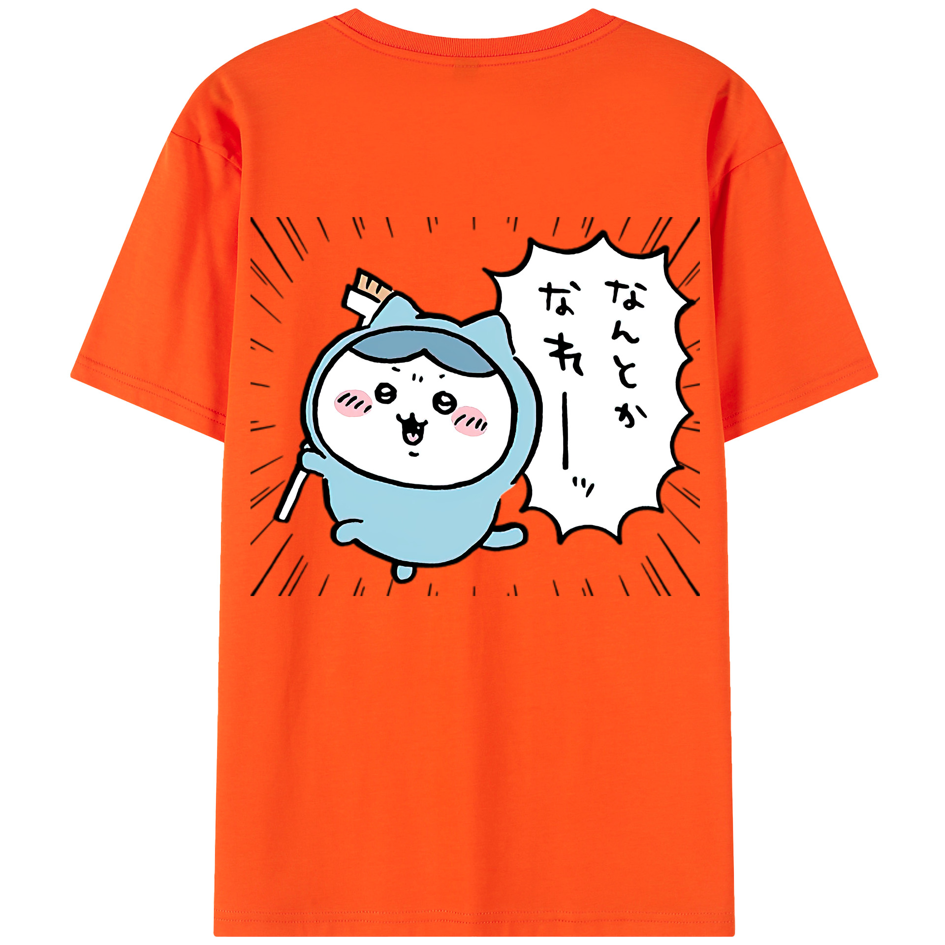 （画像用） ちいかわ ハチワレ Chii-kawa hachiware 綿100％半袖Tシャツ（背面プリント）