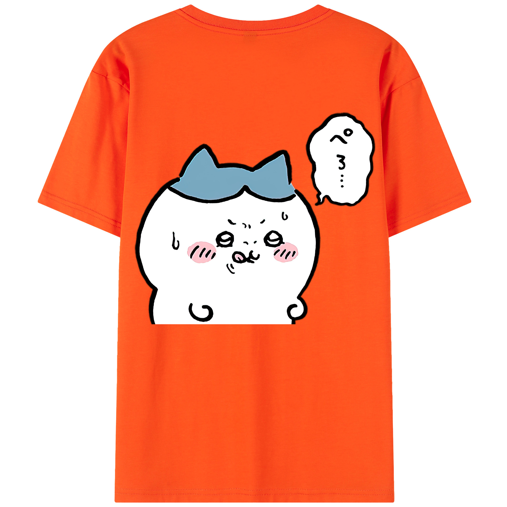 （画像用） ちいかわ ハチワレ Chii-kawa hachiware 綿100％半袖Tシャツ（背面プリント）