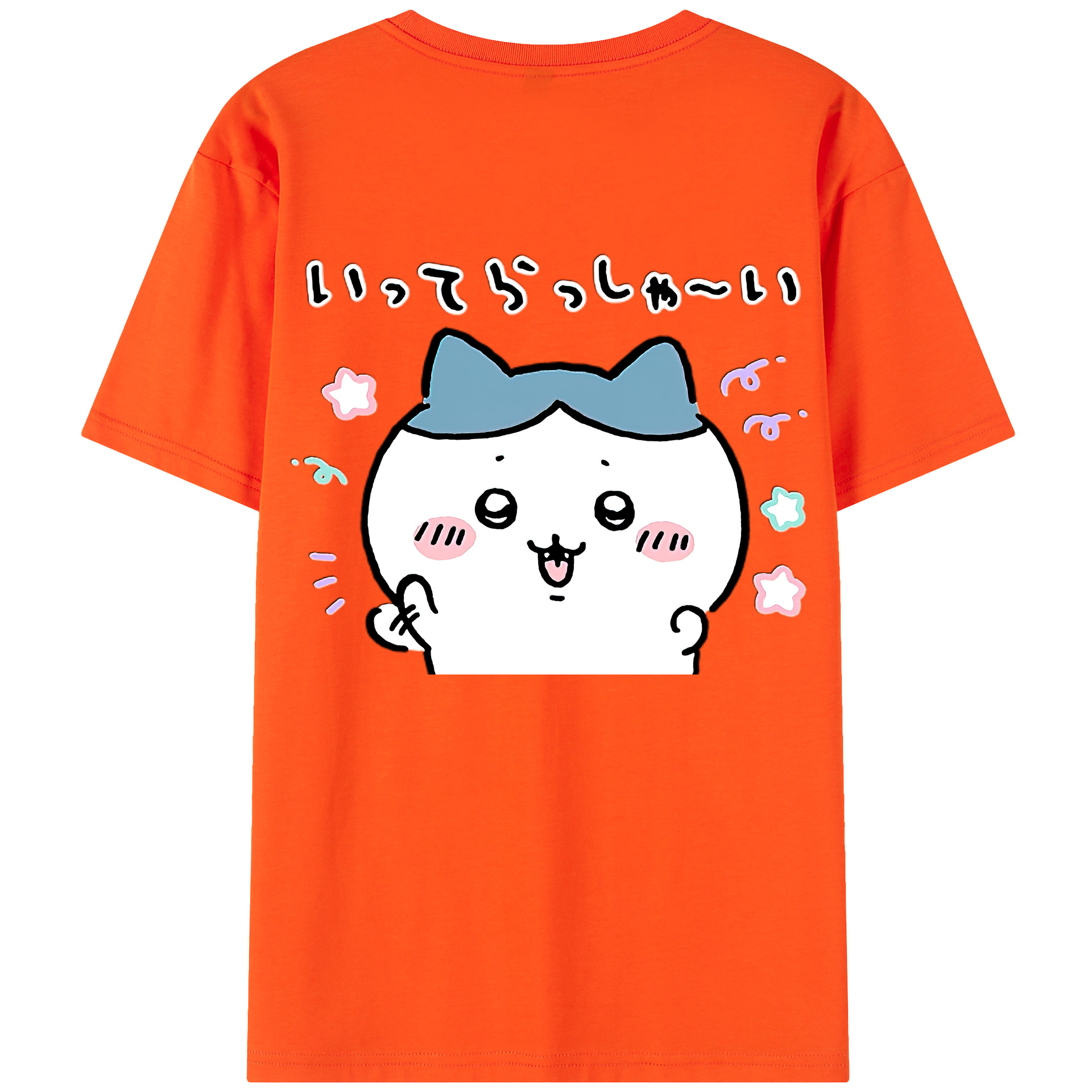 （画像用） ちいかわ ハチワレ Chii-kawa hachiware 綿100％半袖Tシャツ（背面プリント）