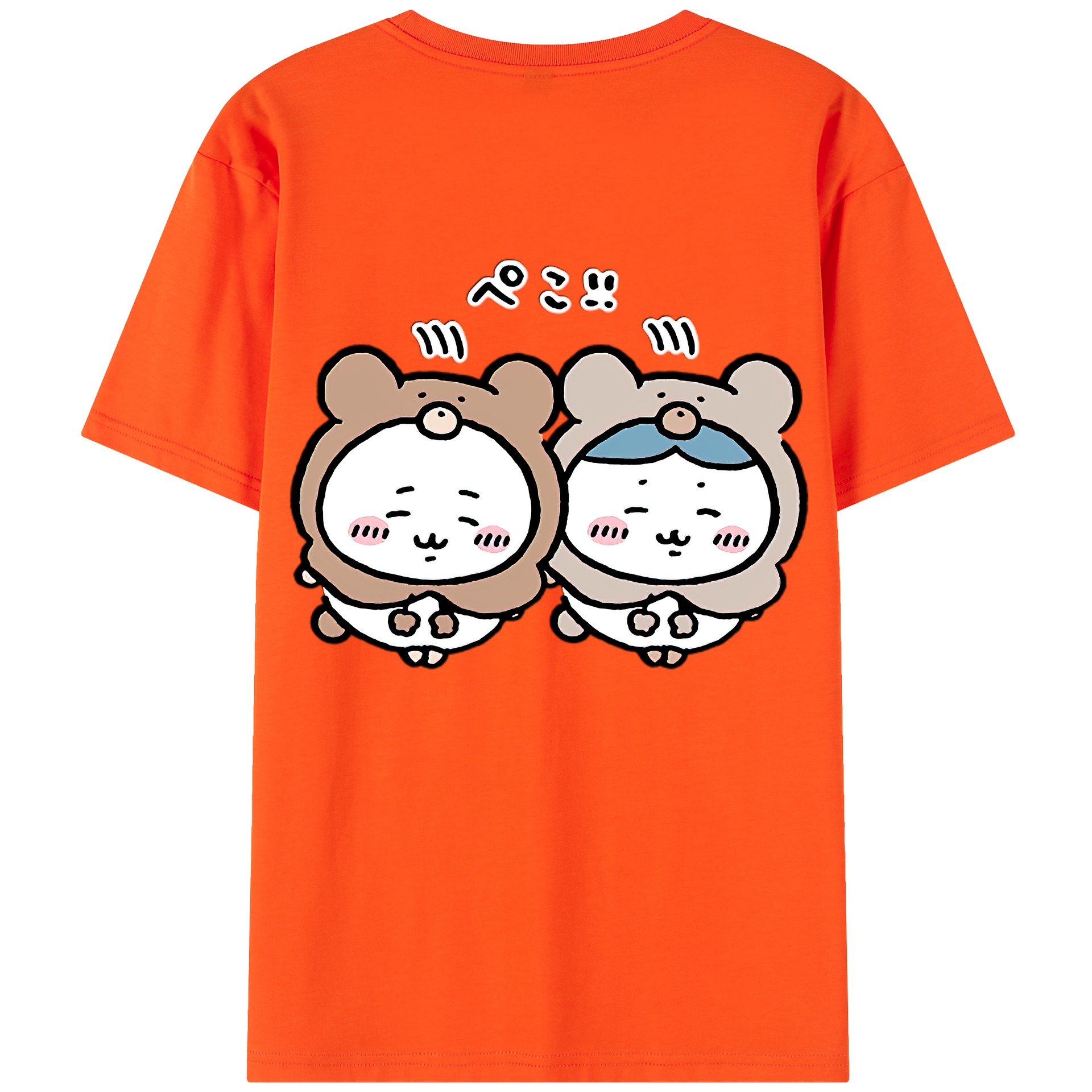 （画像用） ちいかわ ハチワレ Chii-kawa hachiware 綿100％半袖Tシャツ（背面プリント）