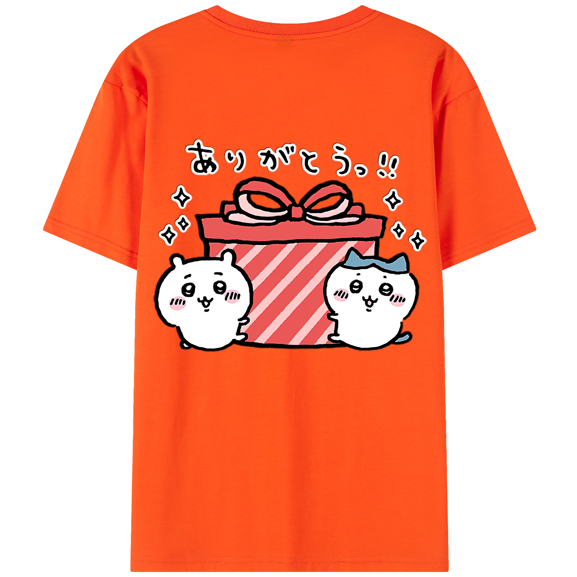 （画像用） ちいかわ ハチワレ Chii-kawa hachiware 綿100％半袖Tシャツ（背面プリント）