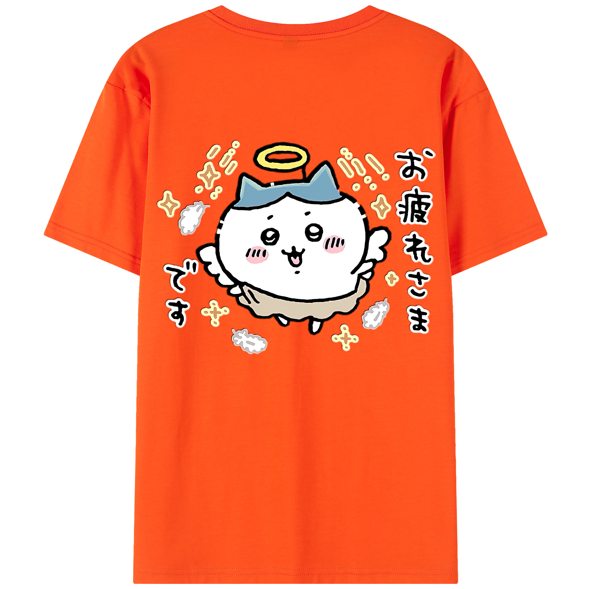 （画像用） ちいかわ ハチワレ Chii-kawa hachiware 綿100％半袖Tシャツ（背面プリント）