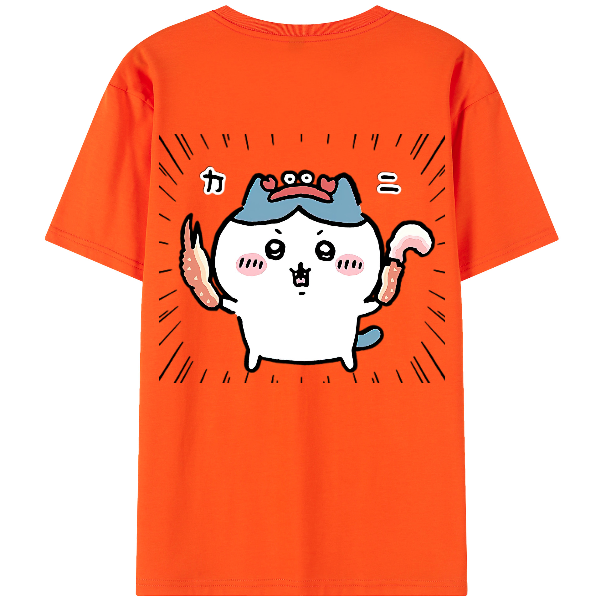 （画像用） ちいかわ ハチワレ Chii-kawa hachiware 綿100％半袖Tシャツ（背面プリント）