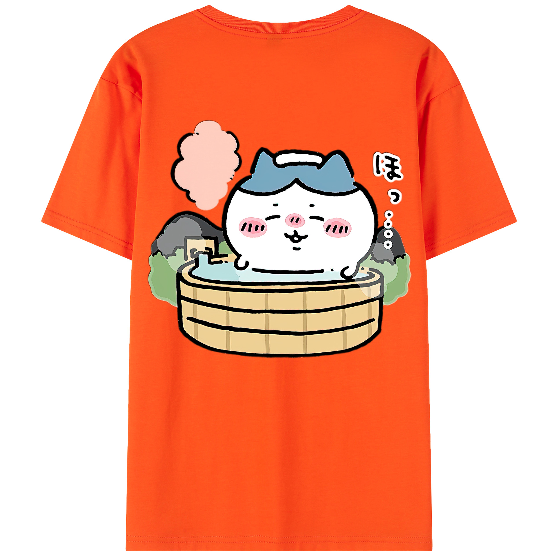 （画像用） ちいかわ ハチワレ Chii-kawa hachiware 綿100％半袖Tシャツ（背面プリント）