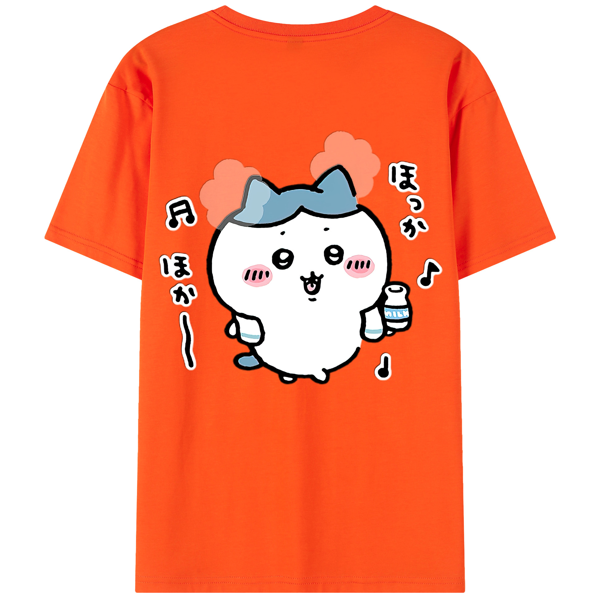 （画像用） ちいかわ ハチワレ Chii-kawa hachiware 綿100％半袖Tシャツ（背面プリント）