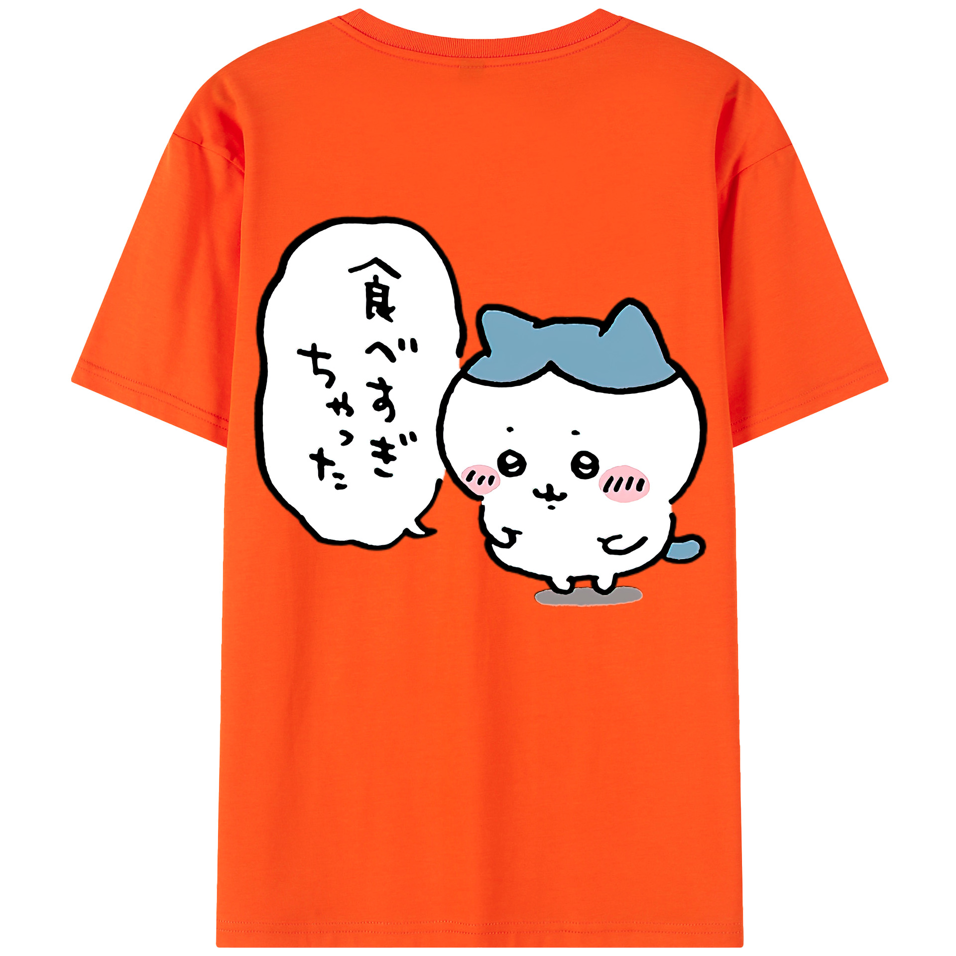 （画像用） ちいかわ ハチワレ Chii-kawa hachiware 綿100％半袖Tシャツ（背面プリント）