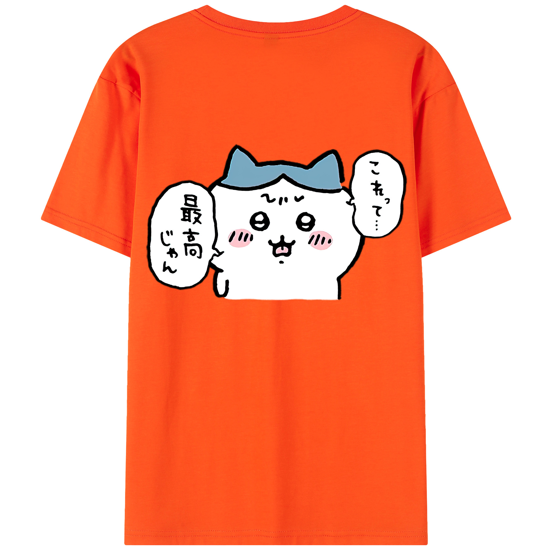 （画像用） ちいかわ ハチワレ Chii-kawa hachiware 綿100％半袖Tシャツ（背面プリント）