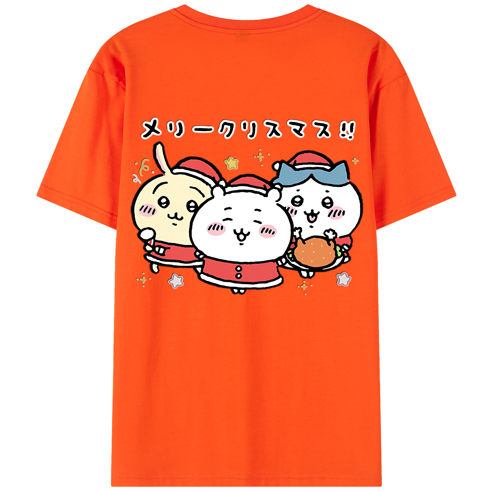 （画像用） ちいかわ ハチワレ Chii-kawa hachiware 綿100％半袖Tシャツ（背面プリント）