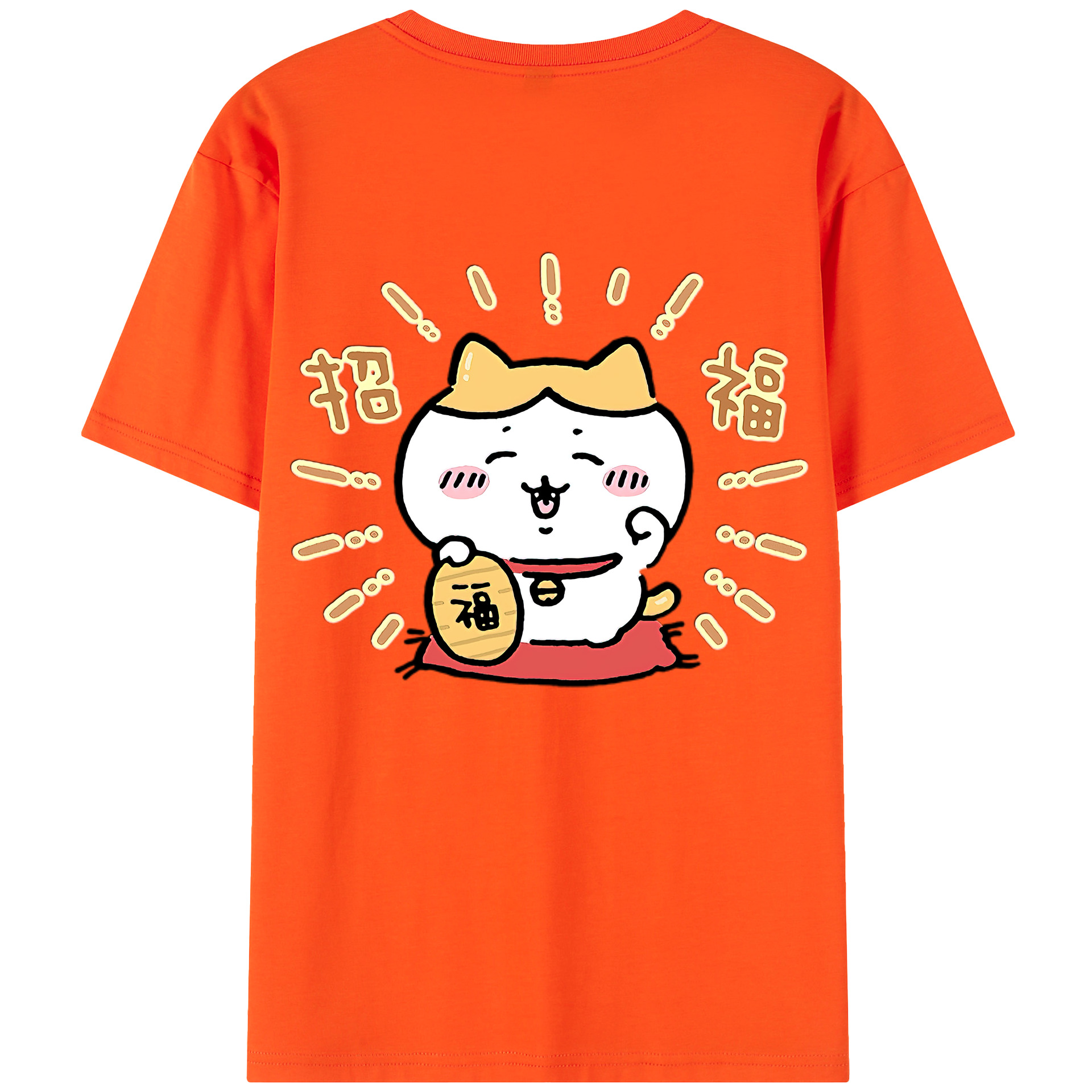 （画像用） ちいかわ ハチワレ Chii-kawa hachiware 綿100％半袖Tシャツ（背面プリント）
