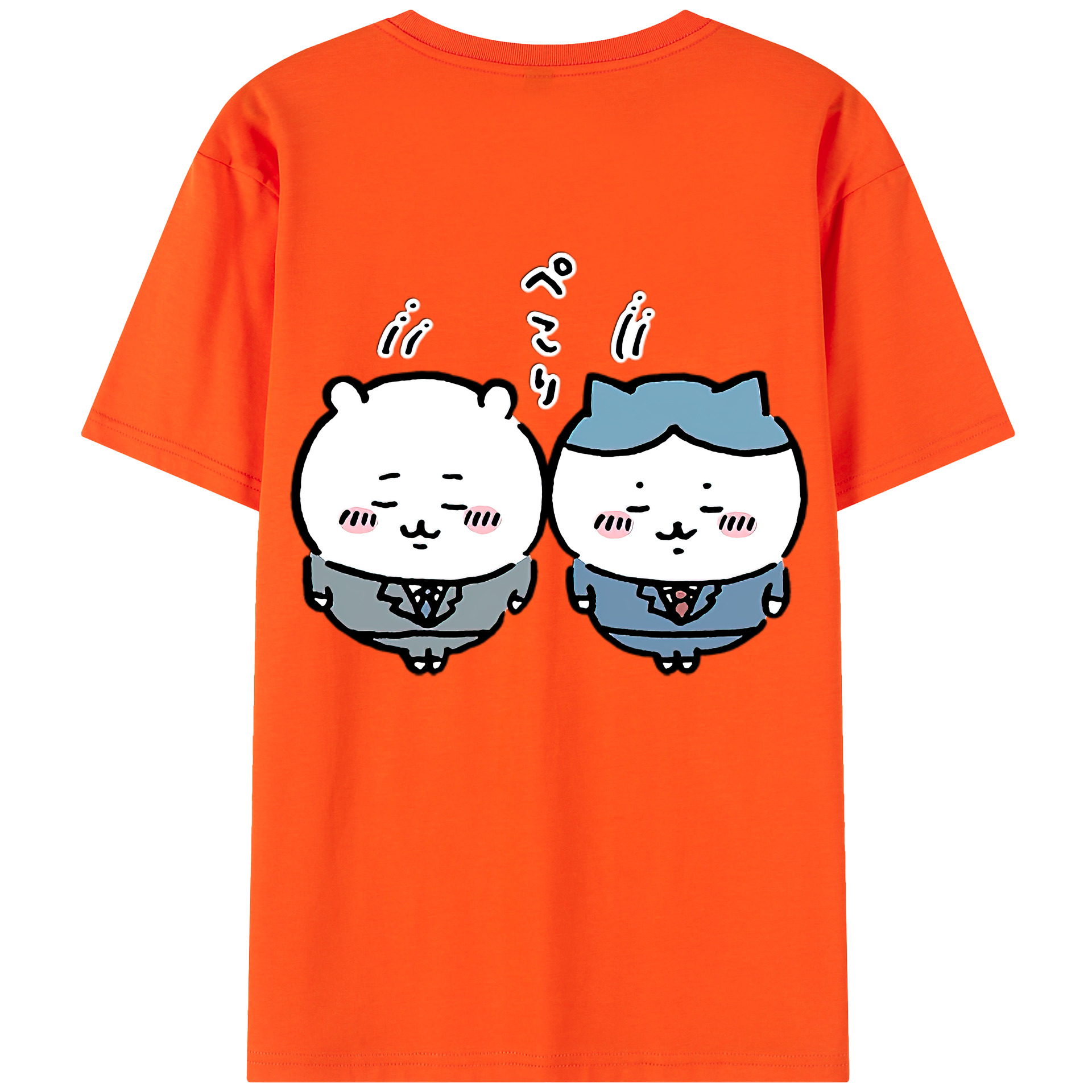 （画像用） ちいかわ ハチワレ Chii-kawa hachiware 綿100％半袖Tシャツ（背面プリント）
