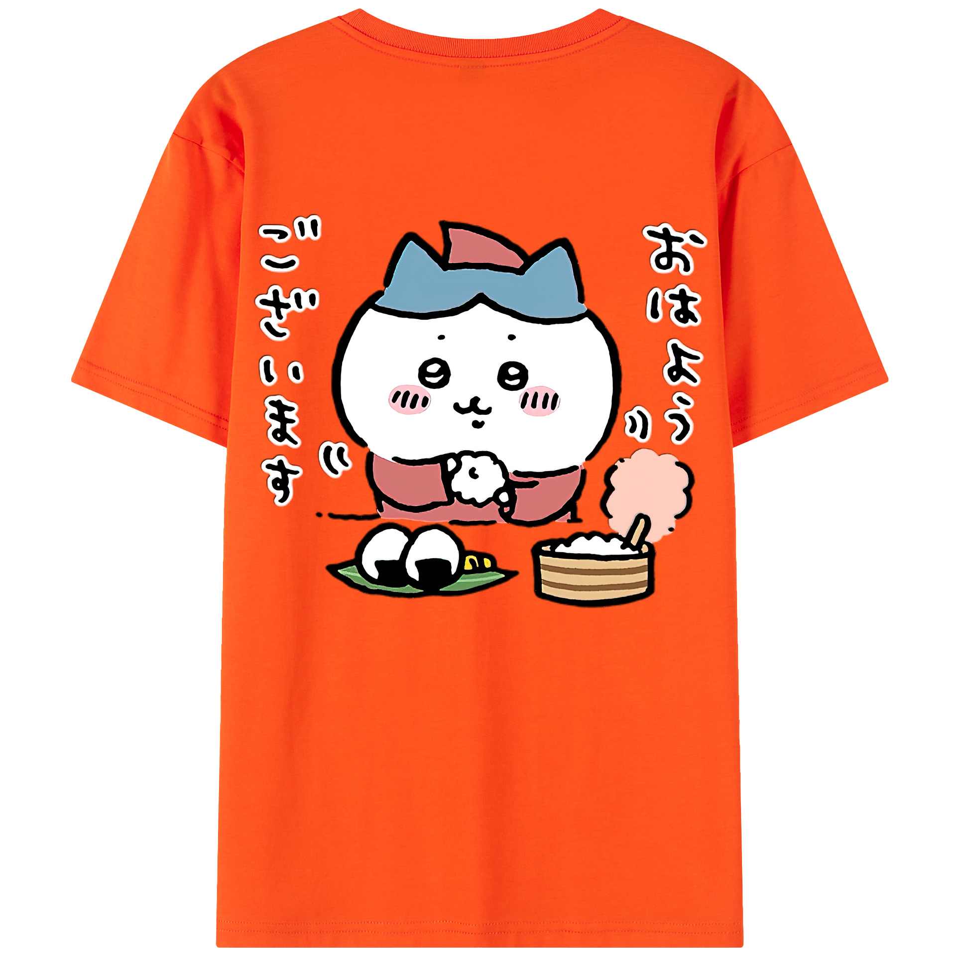（画像用） ちいかわ ハチワレ Chii-kawa hachiware 綿100％半袖Tシャツ（背面プリント）