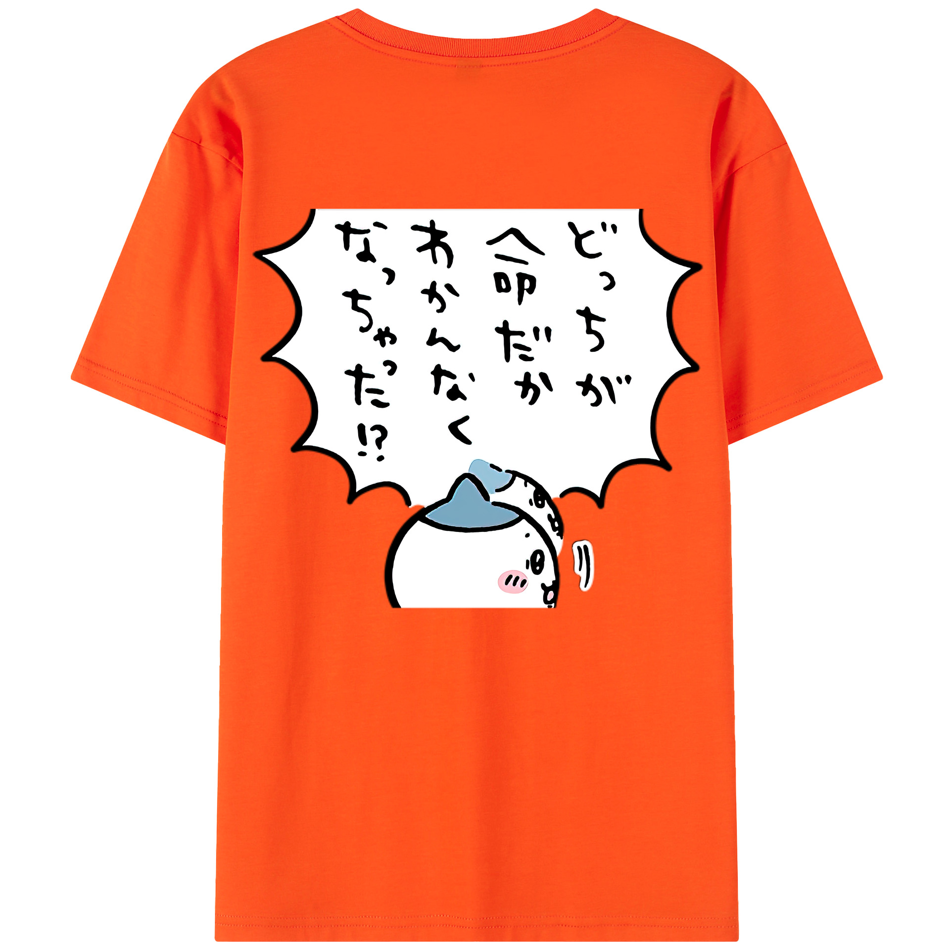 （画像用） ちいかわ ハチワレ Chii-kawa hachiware 綿100％半袖Tシャツ（背面プリント）