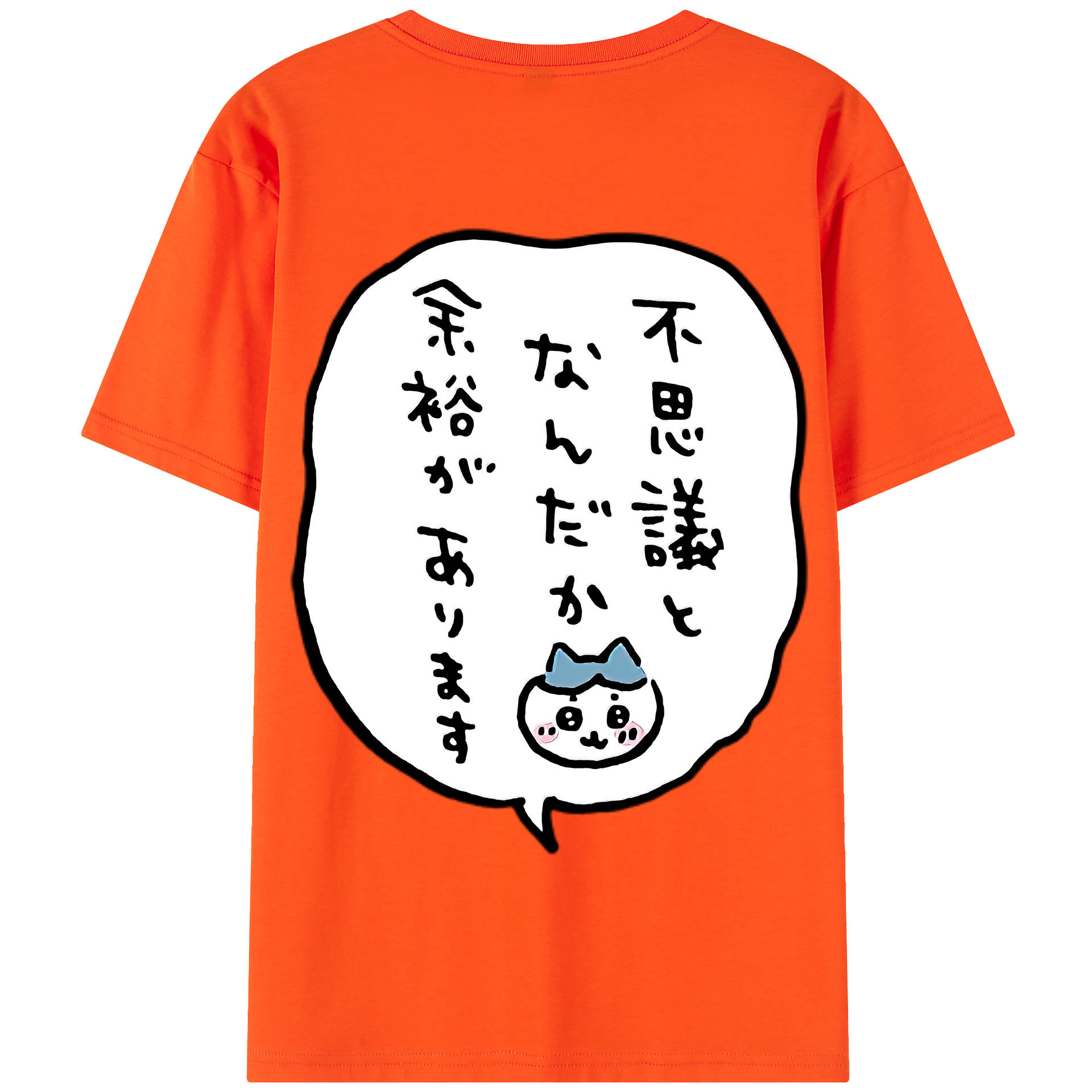 （画像用） ちいかわ ハチワレ Chii-kawa hachiware 綿100％半袖Tシャツ（背面プリント）