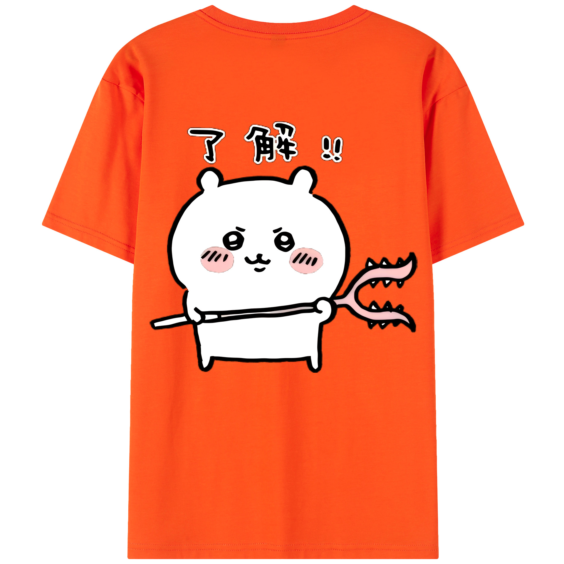 （画像用） ちいかわ ちいかわ Chii-kawa chiikawa 綿100％半袖Tシャツ（背面プリント）