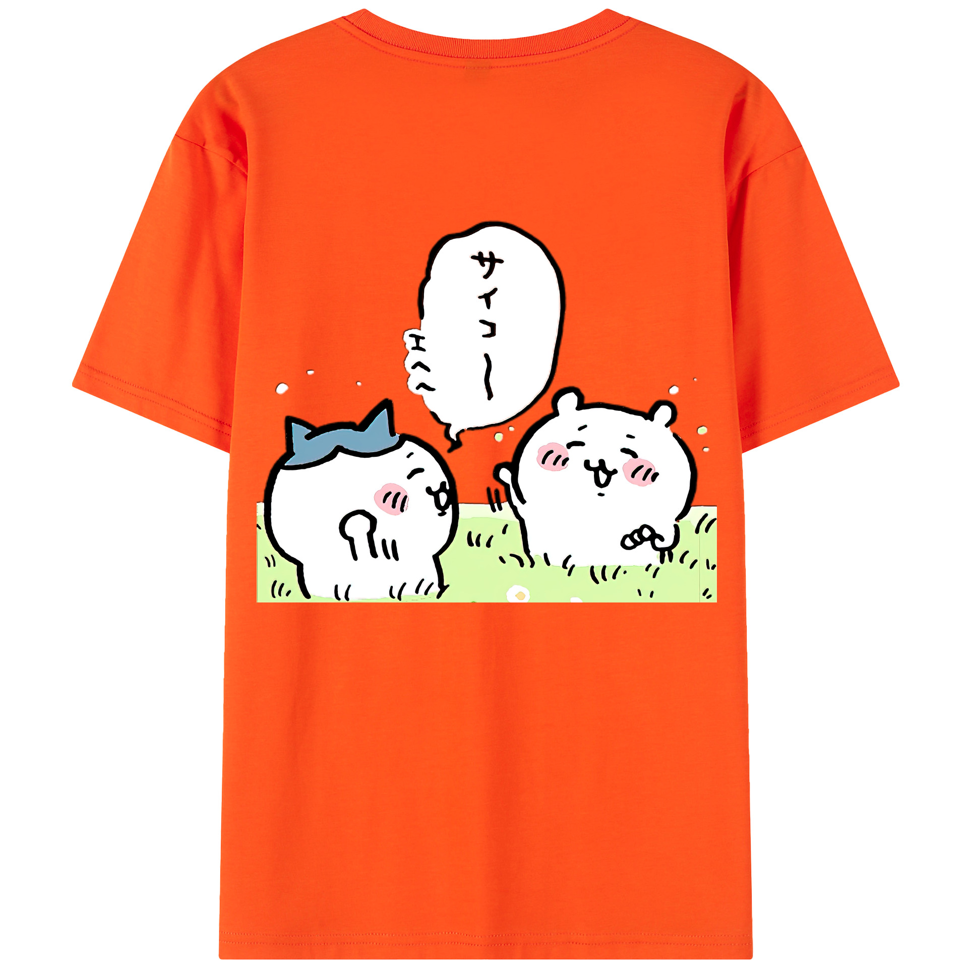 （画像用） ちいかわ ちいかわ Chii-kawa chiikawa 綿100％半袖Tシャツ（背面プリント）