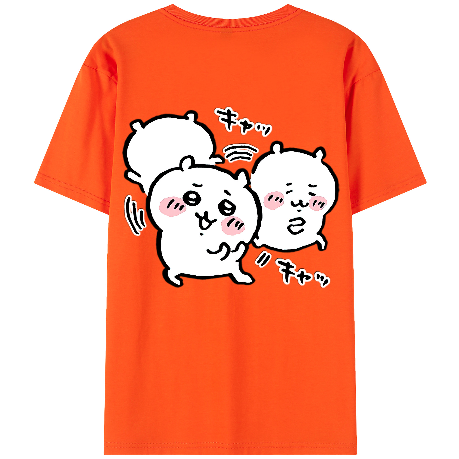 （画像用） ちいかわ ちいかわ Chii-kawa chiikawa 綿100％半袖Tシャツ（背面プリント）