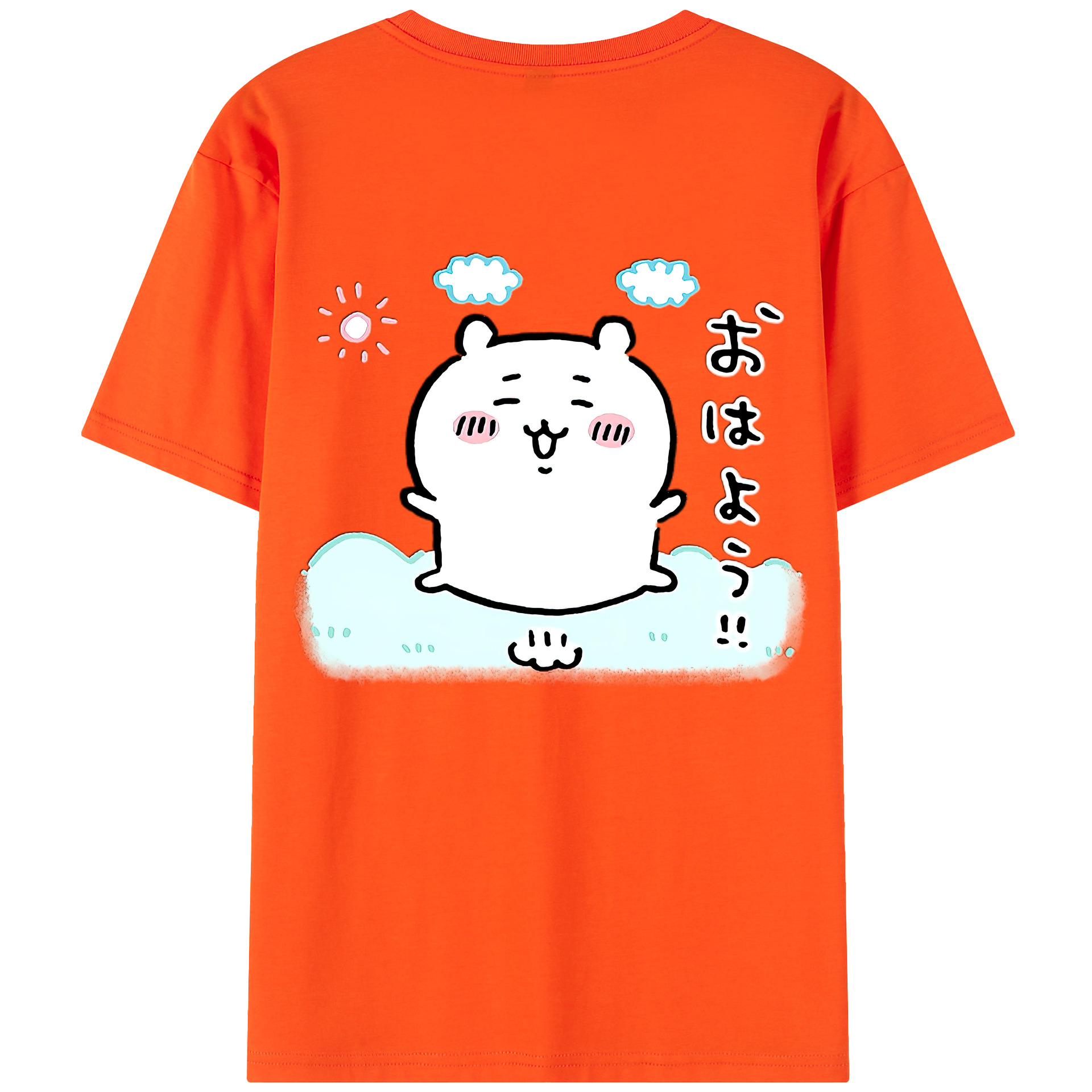 （画像用） ちいかわ ちいかわ Chii-kawa chiikawa 綿100％半袖Tシャツ（背面プリント）