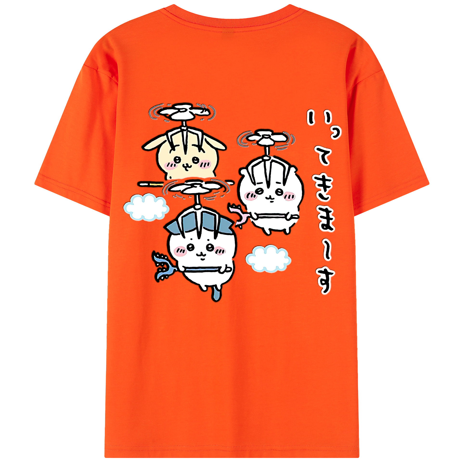 （画像用） ちいかわ ちいかわ Chii-kawa chiikawa 綿100％半袖Tシャツ（背面プリント）