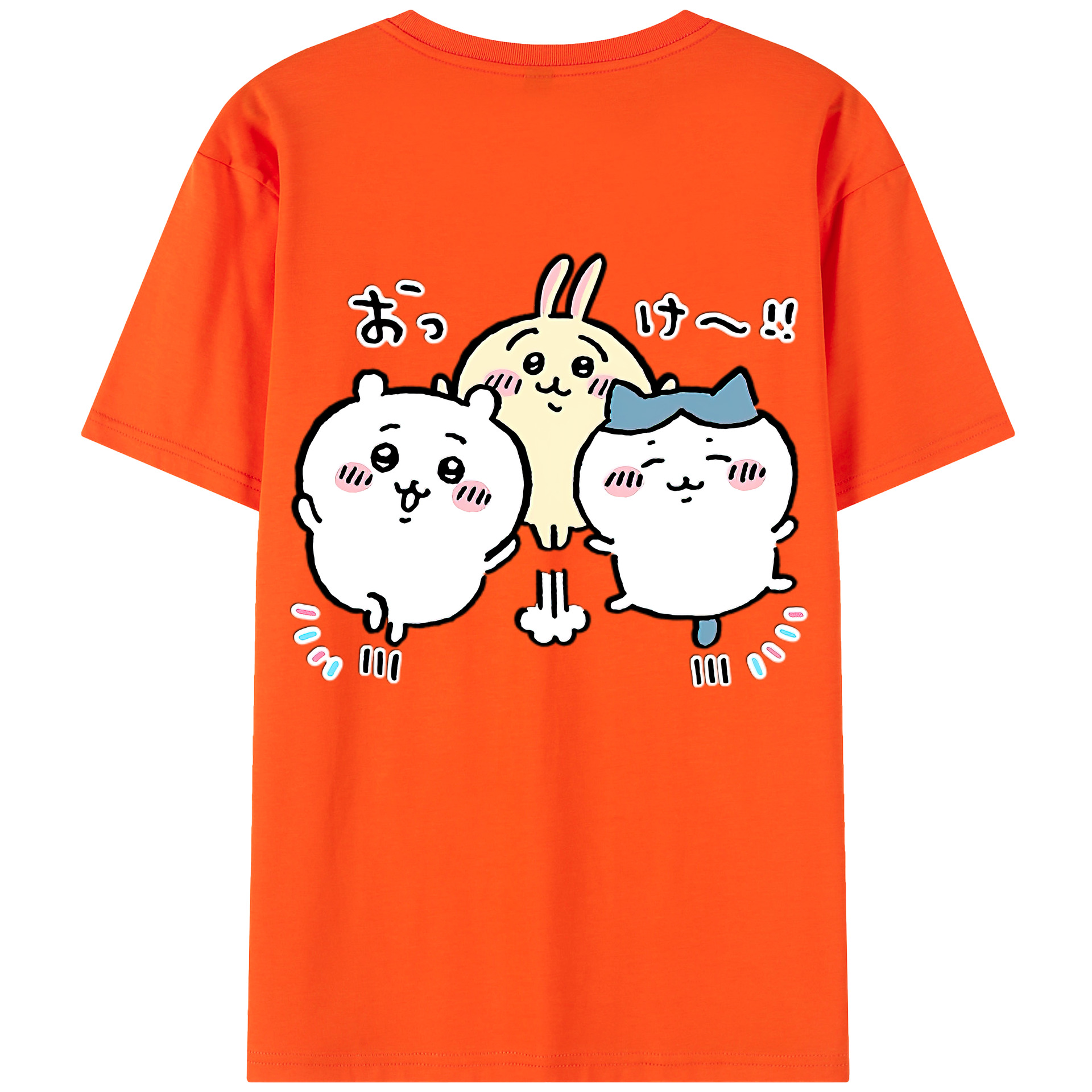 （画像用） ちいかわ ちいかわ Chii-kawa chiikawa 綿100％半袖Tシャツ（背面プリント）