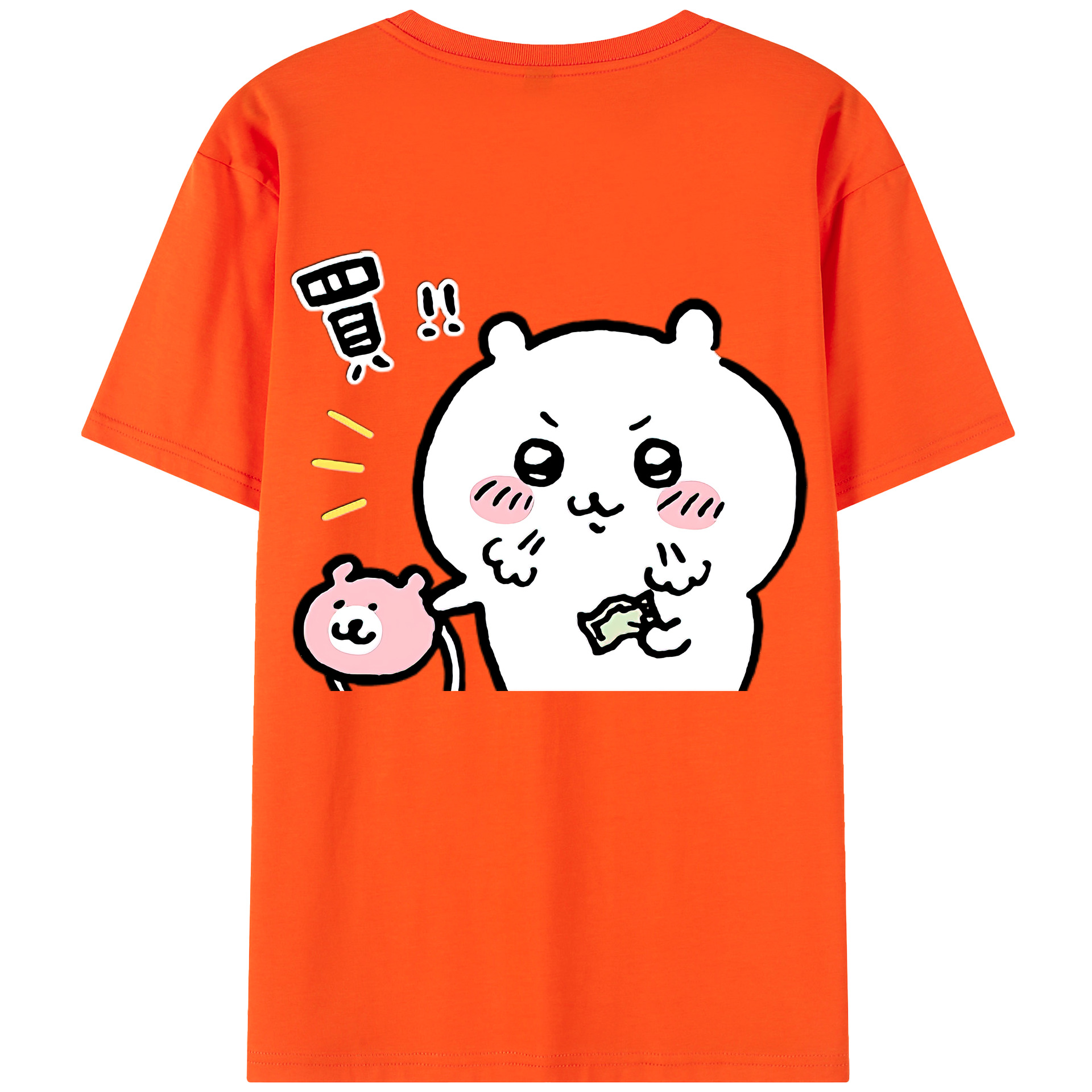 （画像用） ちいかわ ちいかわ Chii-kawa chiikawa 綿100％半袖Tシャツ（背面プリント）