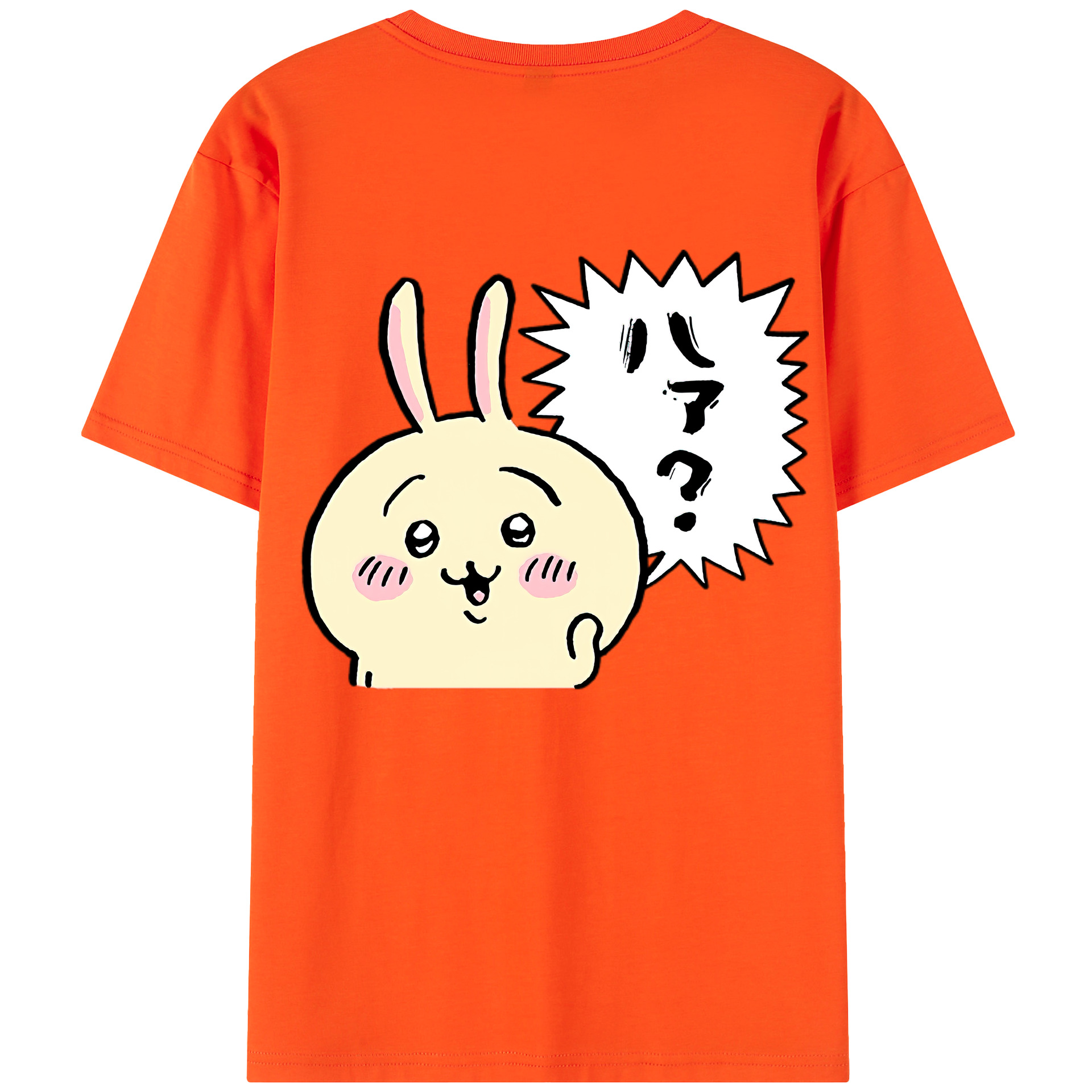 （画像用） ちいかわ うさぎ Chii-kawa usagi 綿100％半袖Tシャツ（背面プリント）