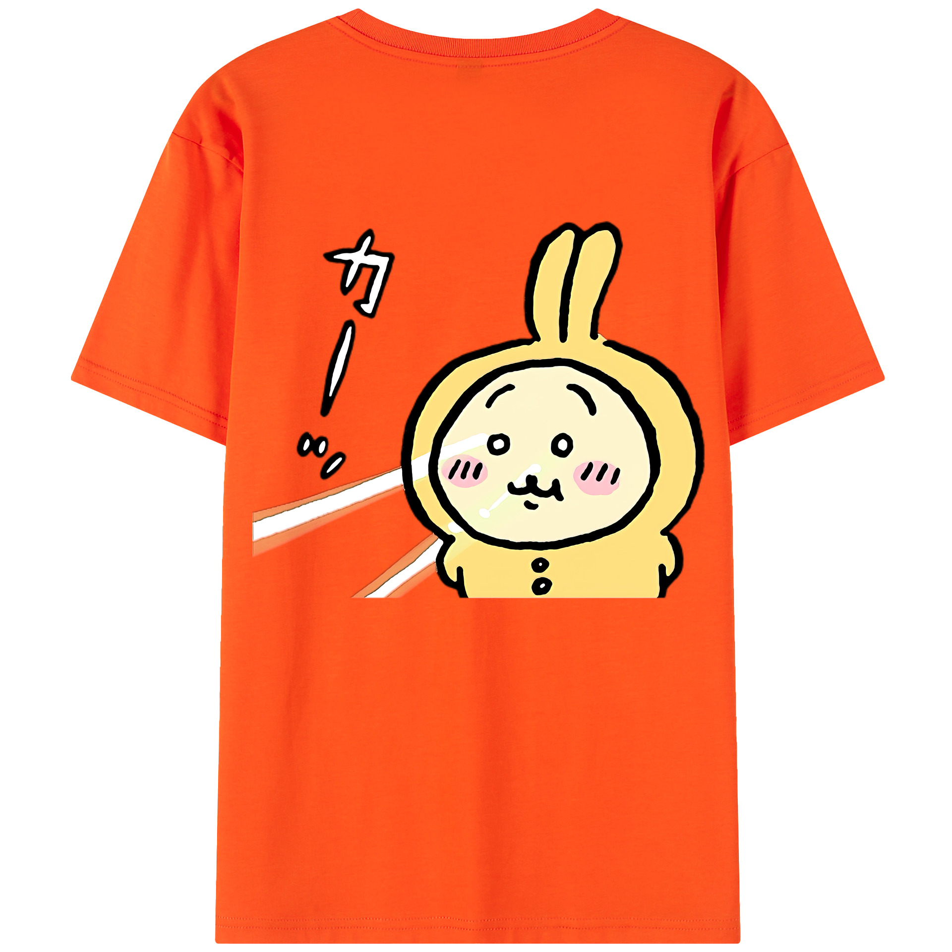 （画像用） ちいかわ うさぎ Chii-kawa usagi 綿100％半袖Tシャツ（背面プリント）