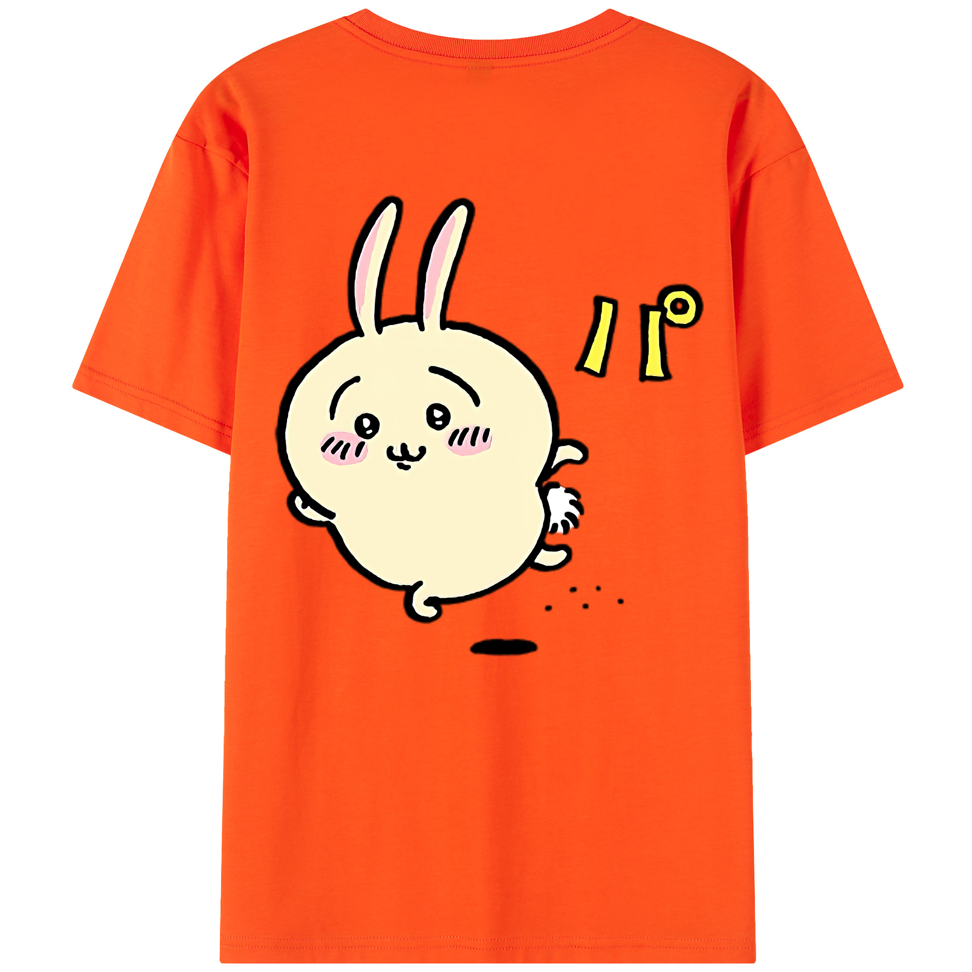 （画像用） ちいかわ うさぎ Chii-kawa usagi 綿100％半袖Tシャツ（背面プリント）